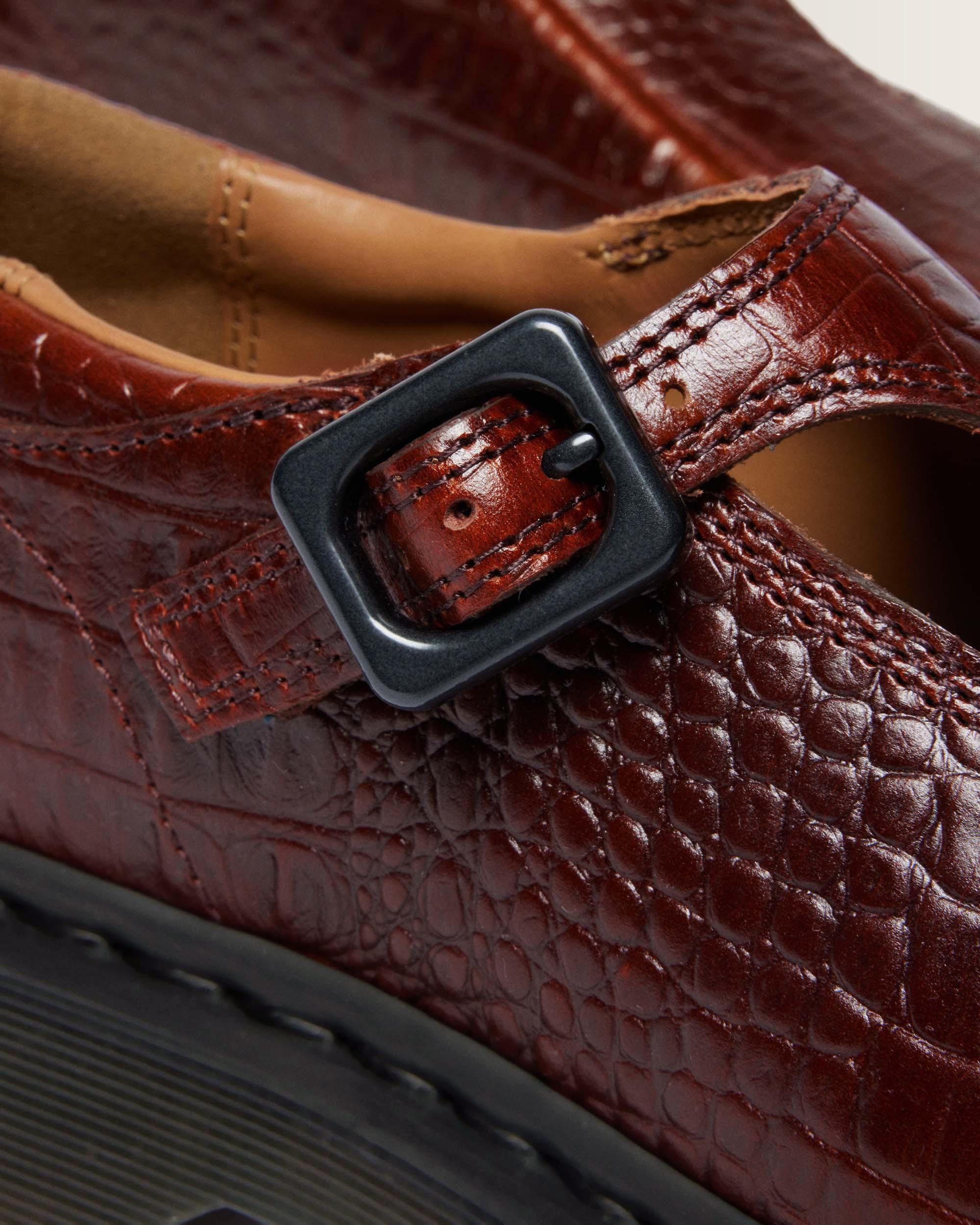 Merceditas Rejena de piel Croc Emboss