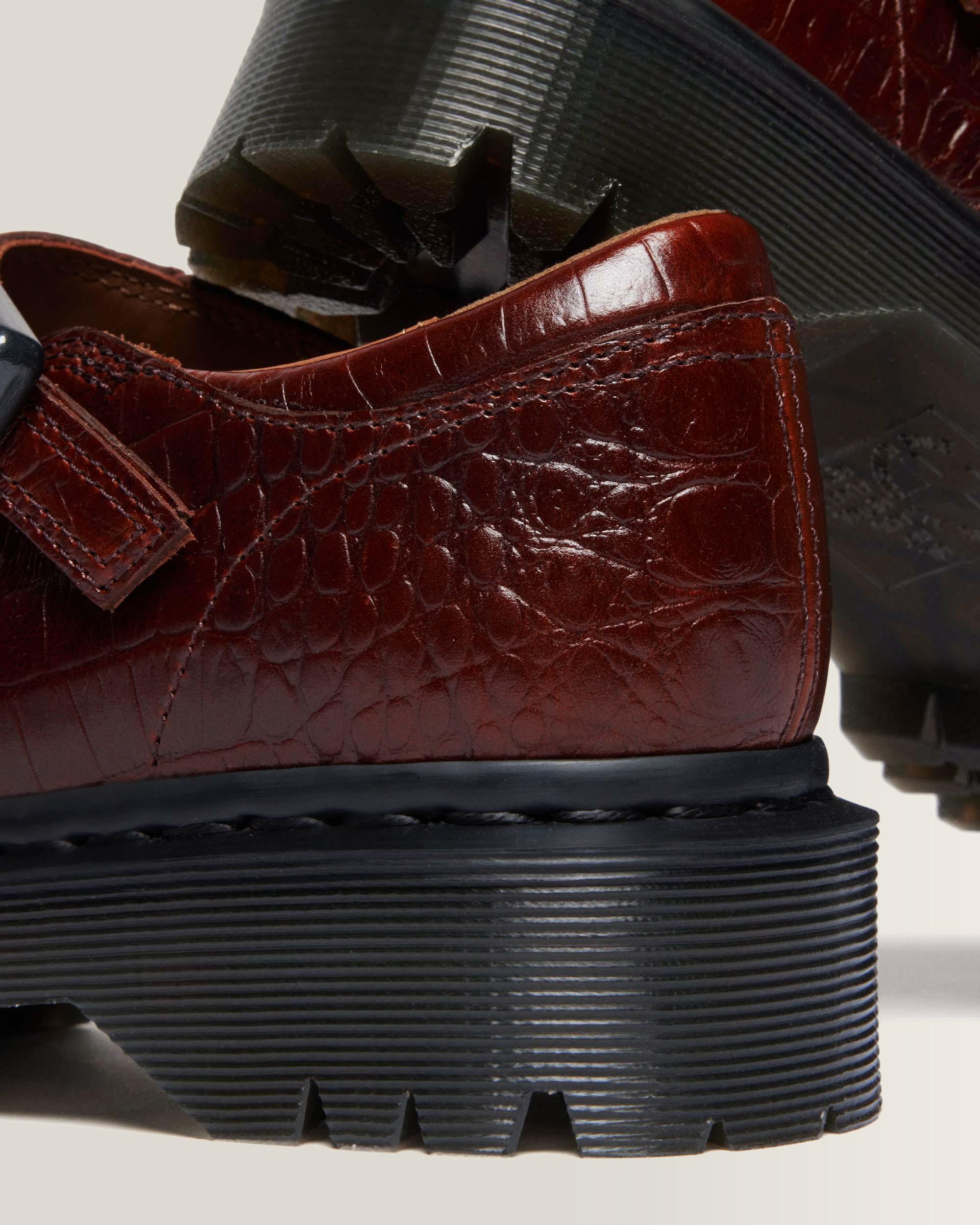 Merceditas Rejena de piel Croc Emboss
