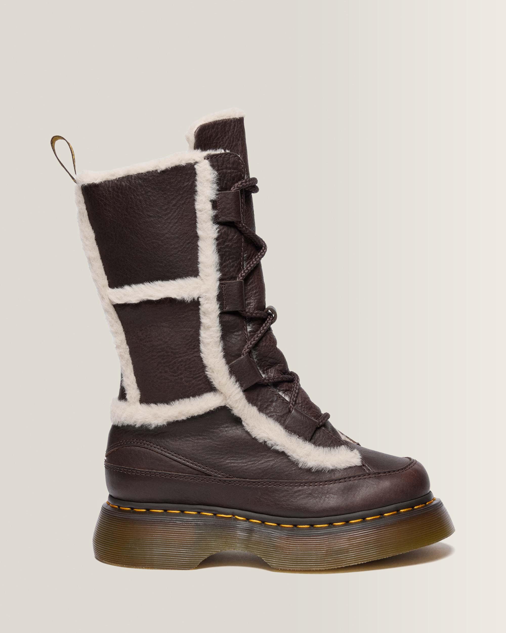 Buzz Lace Up Faux Fur Lined Grizzly Leather Boots