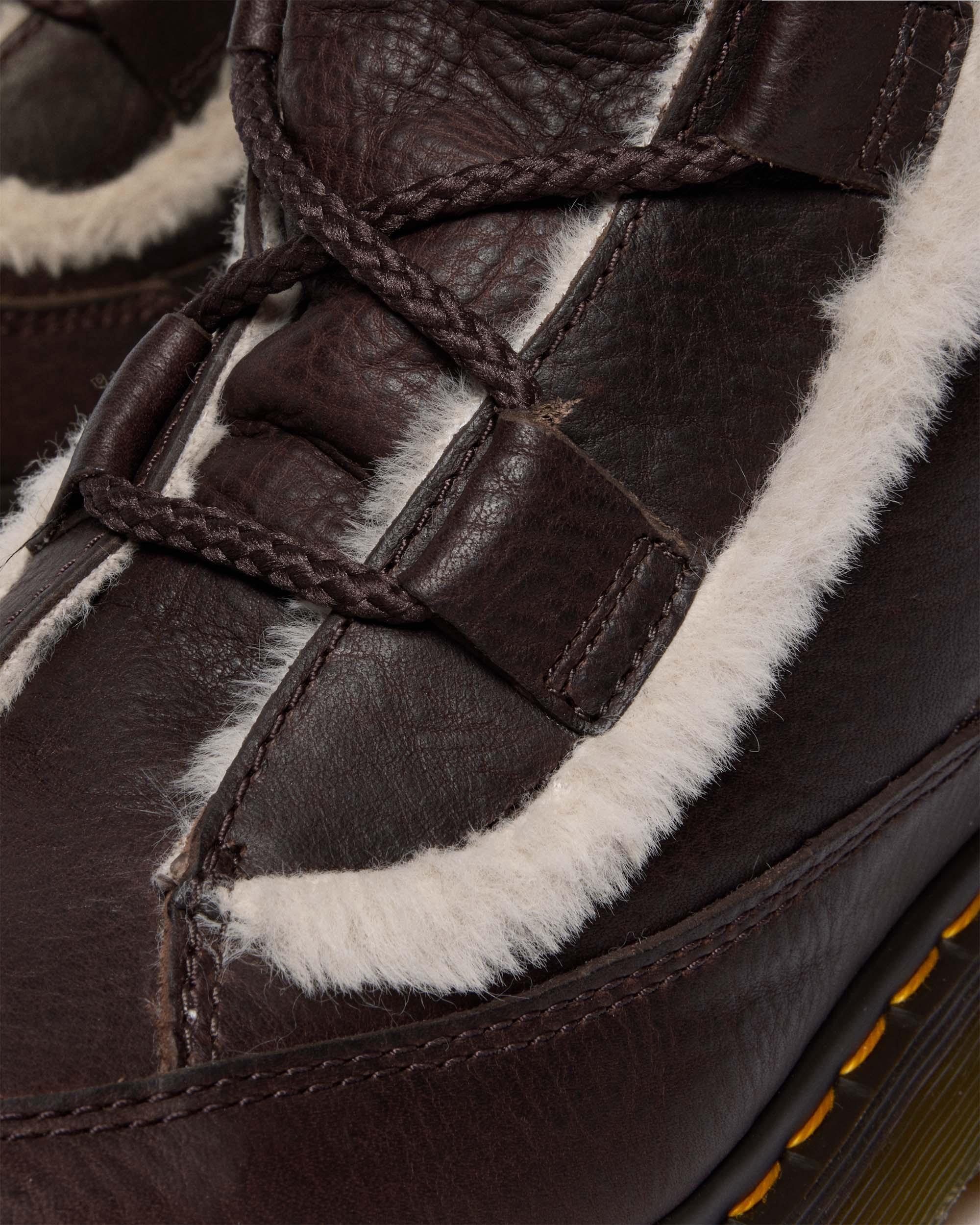Buzz Lace Up Faux Fur Lined Grizzly Leather Boots