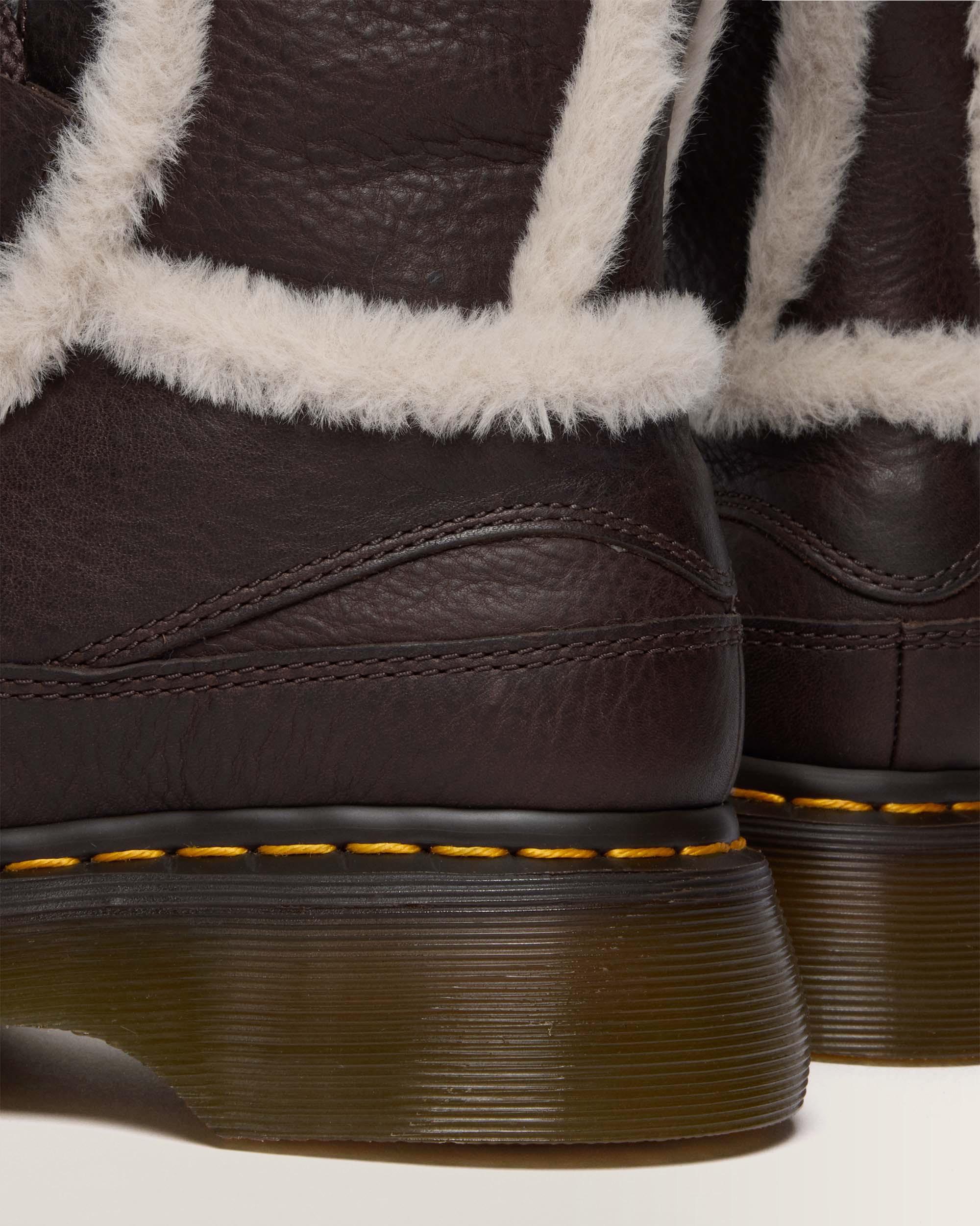 Buzz Lace Up Faux Fur Lined Grizzly Leather Boots