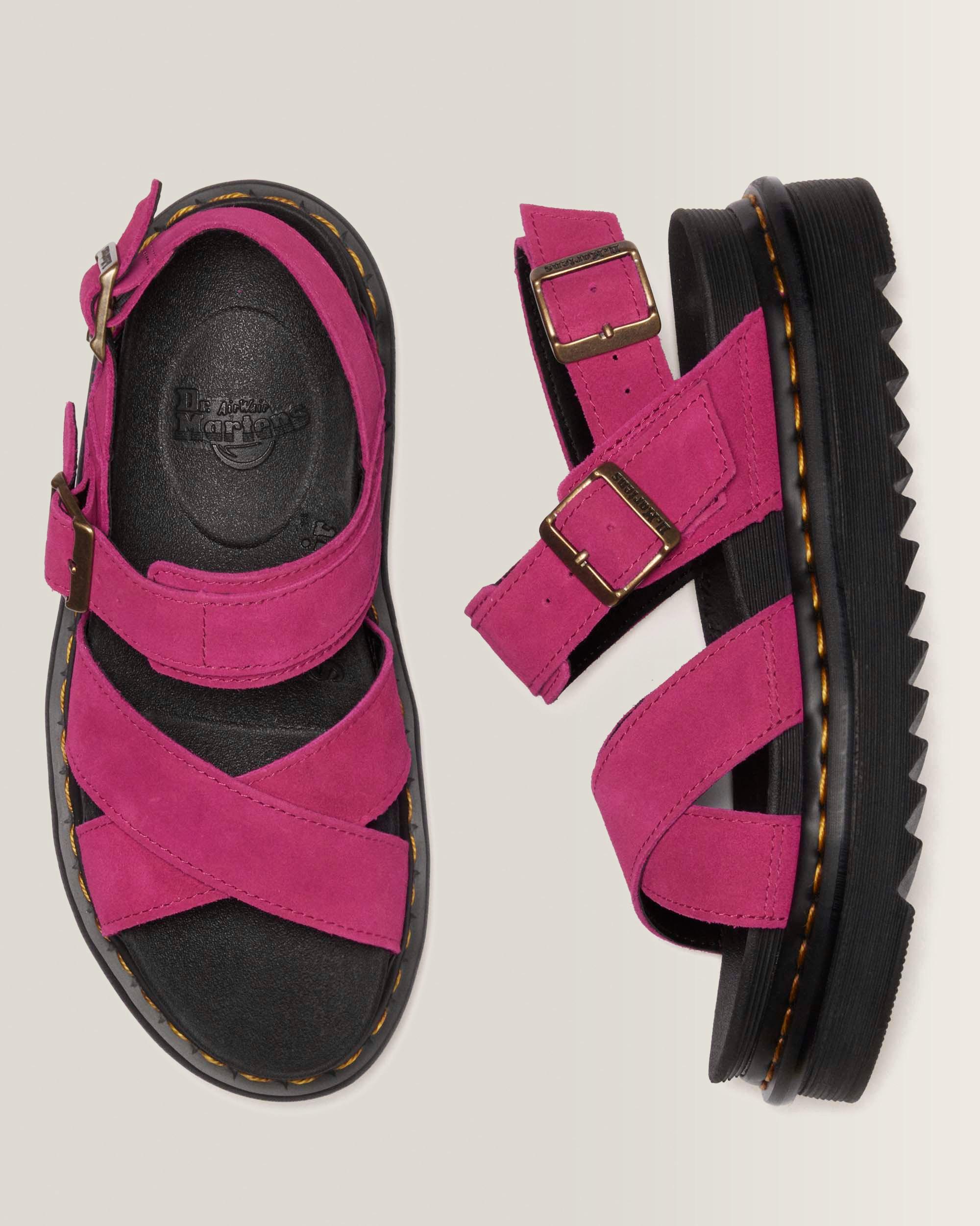 VOSS II SUEDE SANDALS in FUCHSIA PINK | Dr. Martens™