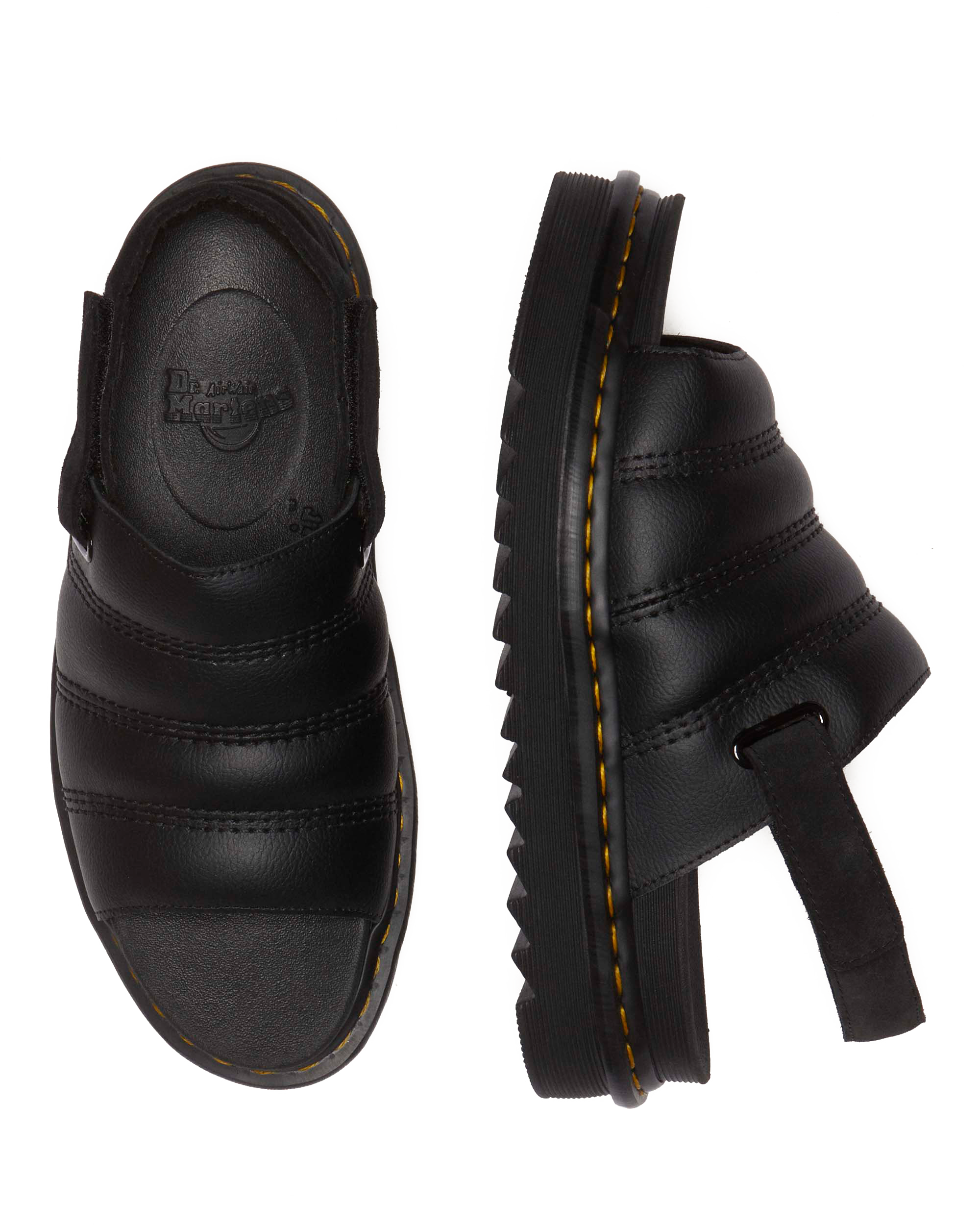 Kole Athena leather strap sandals in BLACK | Dr. Martens™