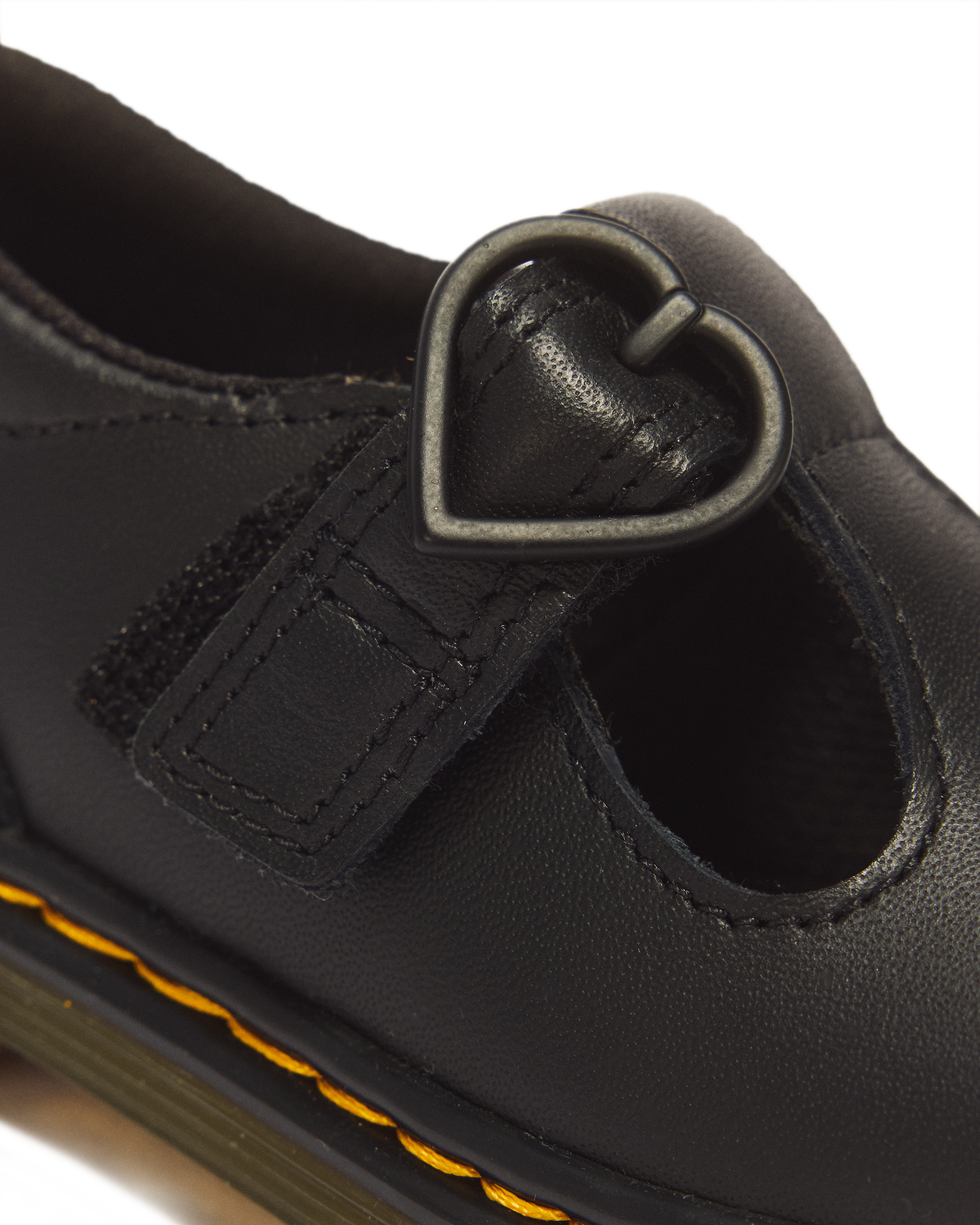 Toddler Polley II Heart Soft Leather Mary Jane Shoes in BLACK | Dr