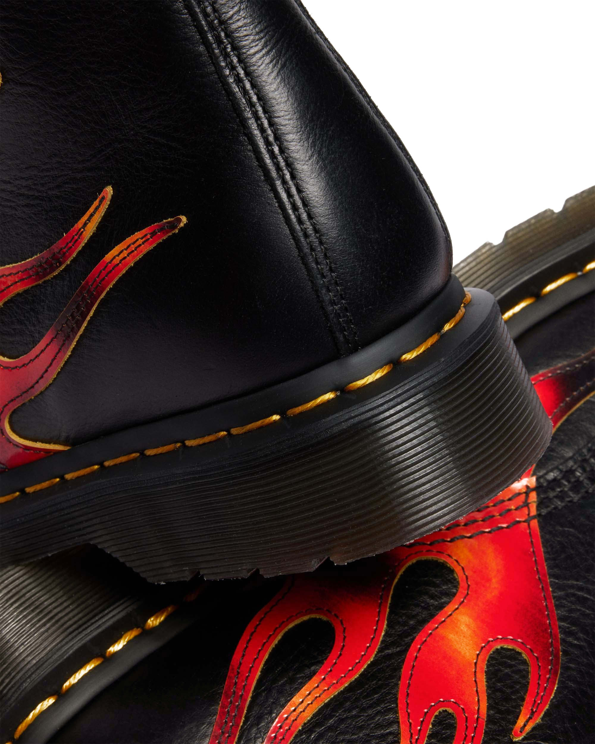 1460 Pascal Flame Arcadia Rub Off Leather Boots in Black+vibrant
