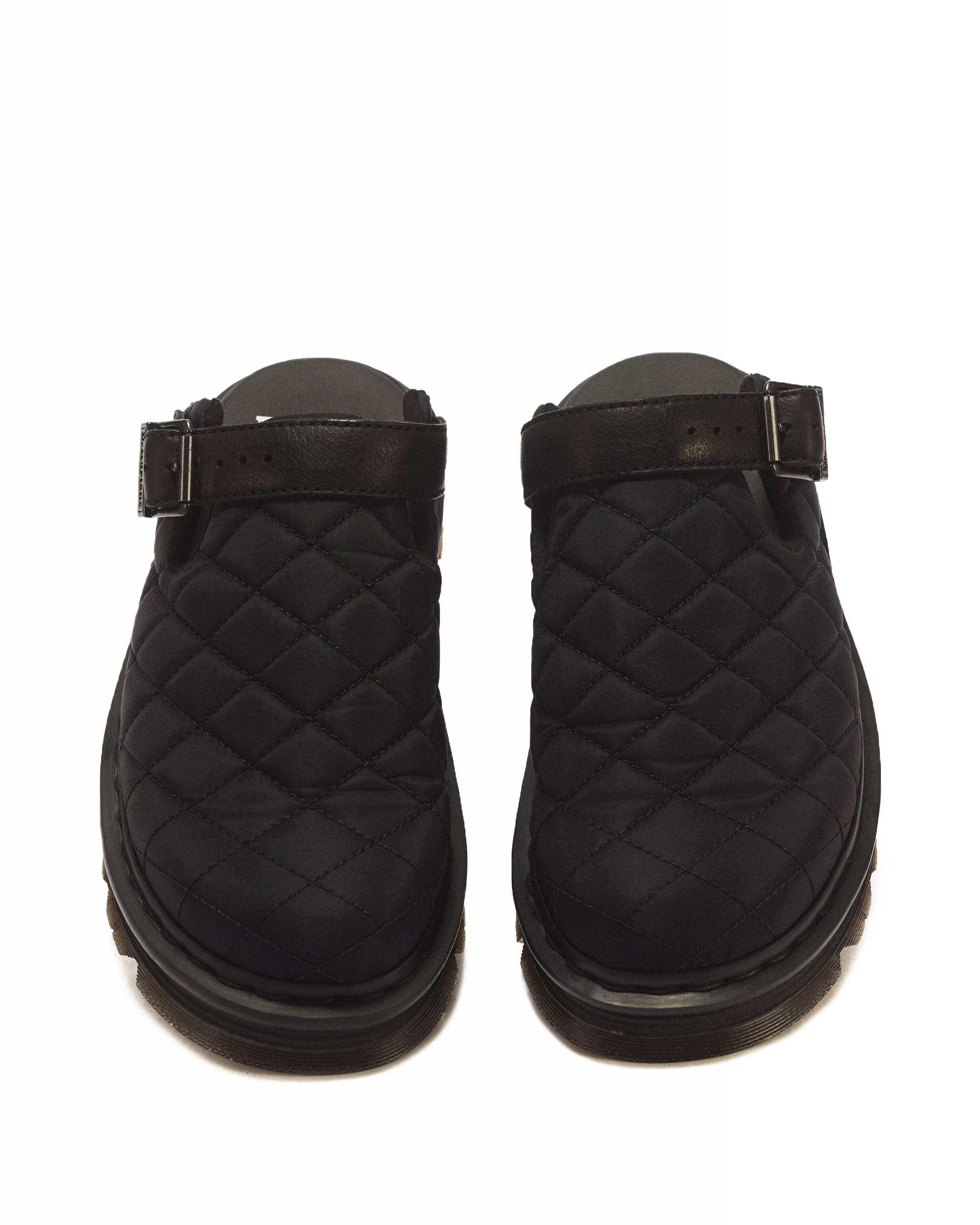 Zebzag Quilted Canvas Platform Mules in Black | Dr. Martens™
