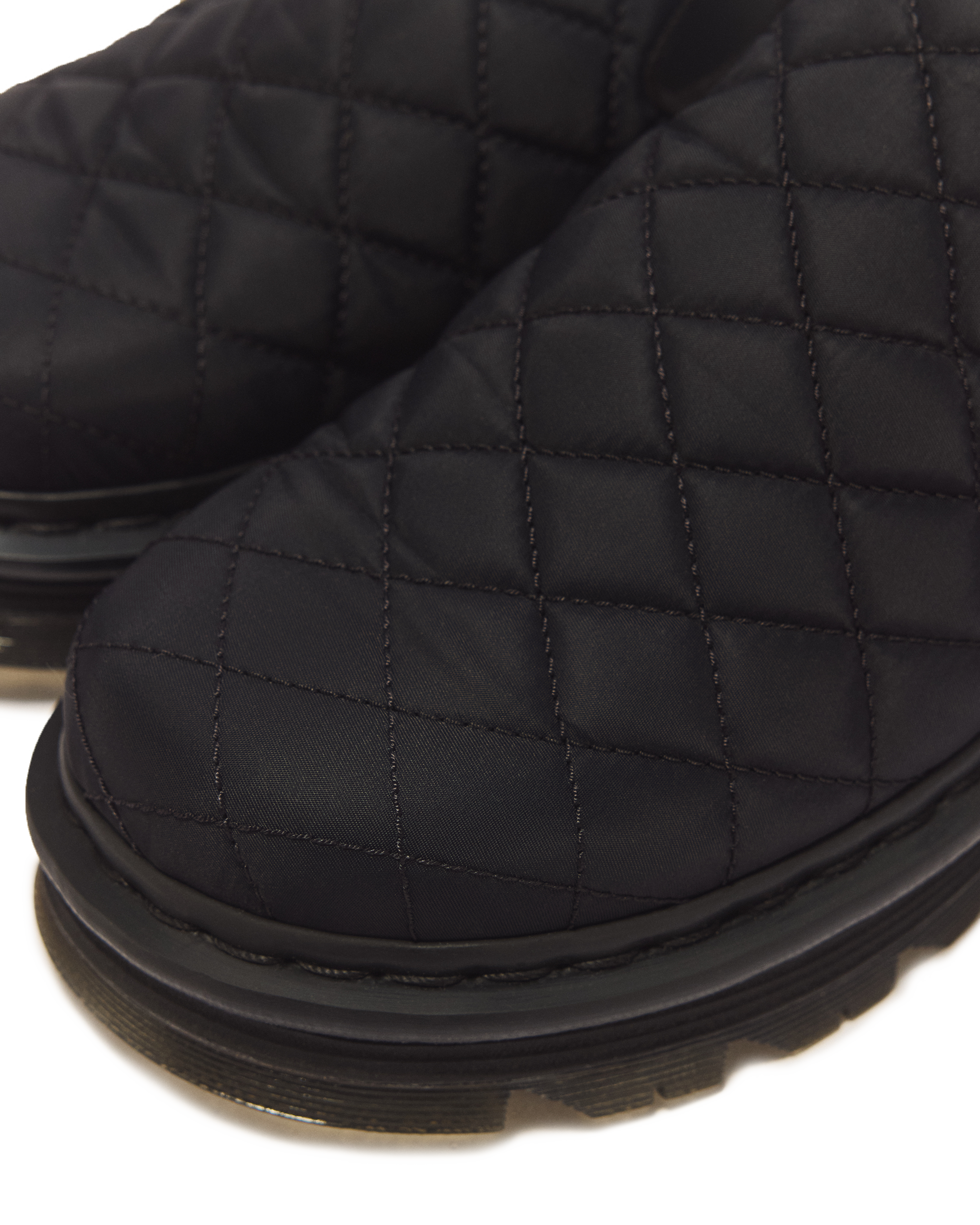 Zebzag Quilted Canvas Platform Mules in Black | Dr. Martens™