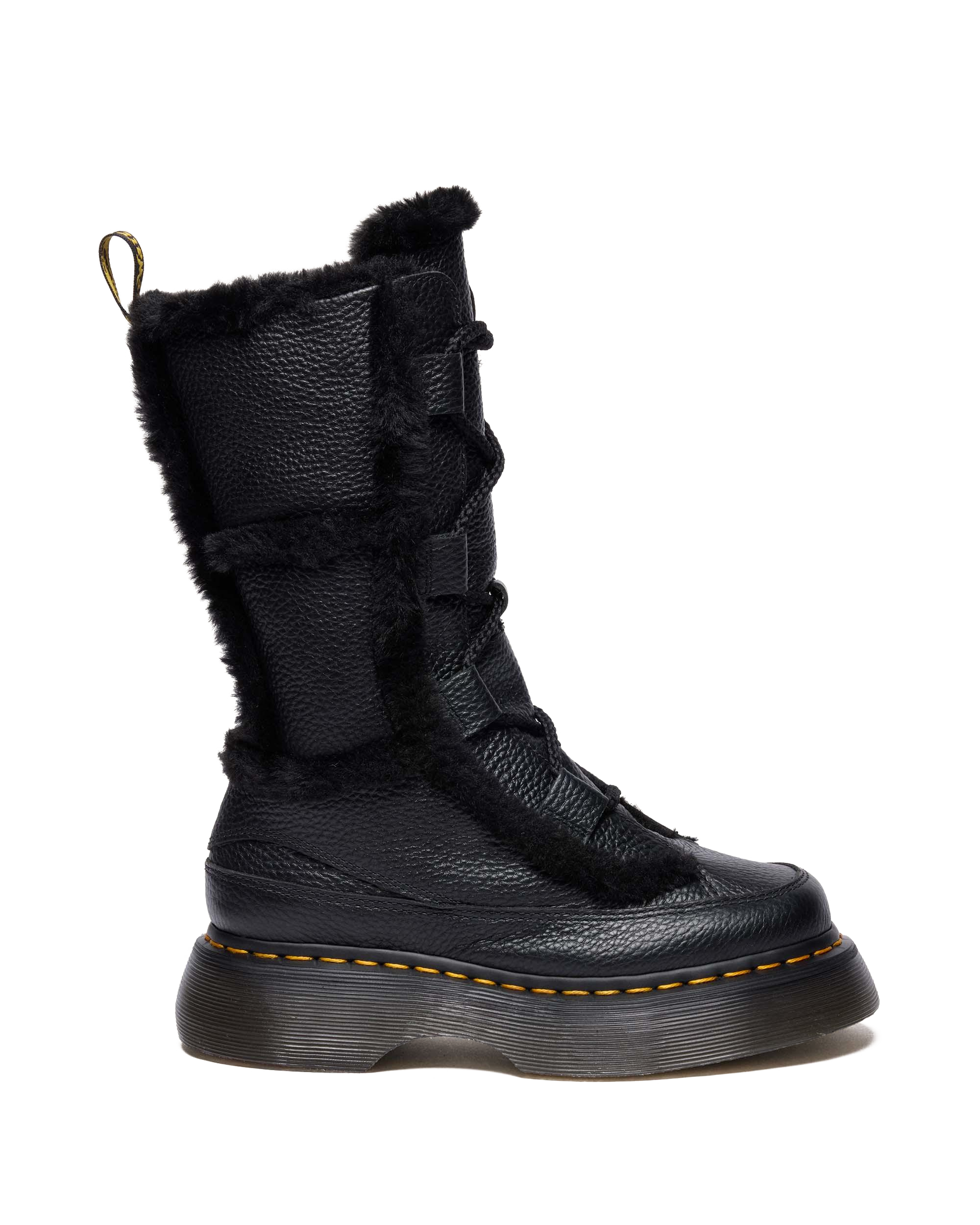 Buzz Lace Up Faux Fur Lined Milled Nappa Leather Boots