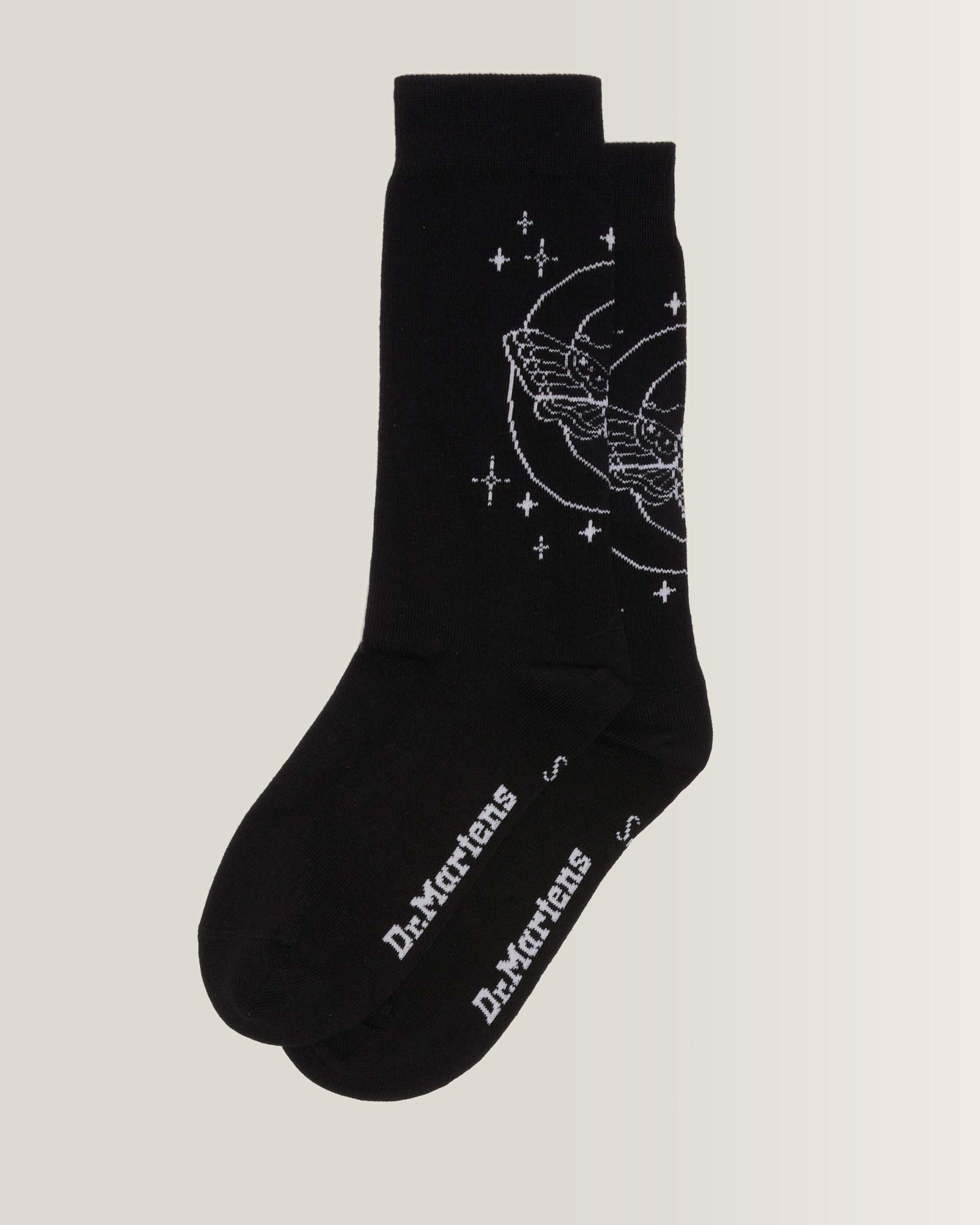 Celestial Moth Socks Socks Black Organic Cotton Blend