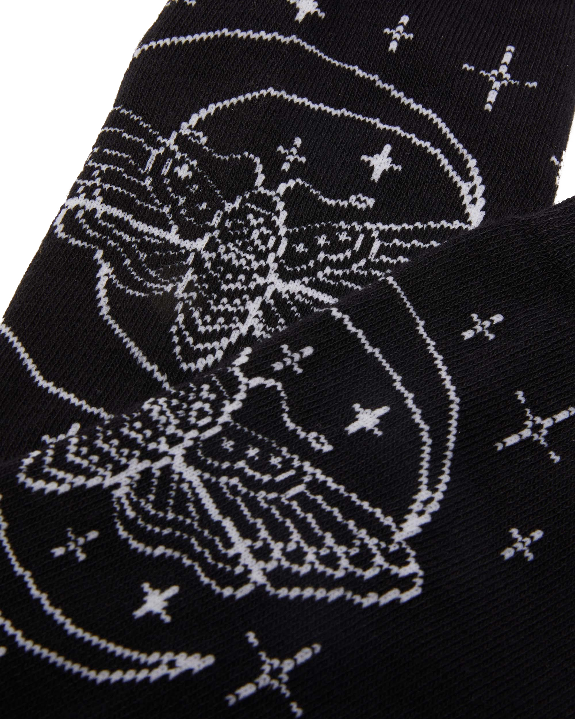 Calcetines Celestial Moth de mezcla de algodón ecológico negro