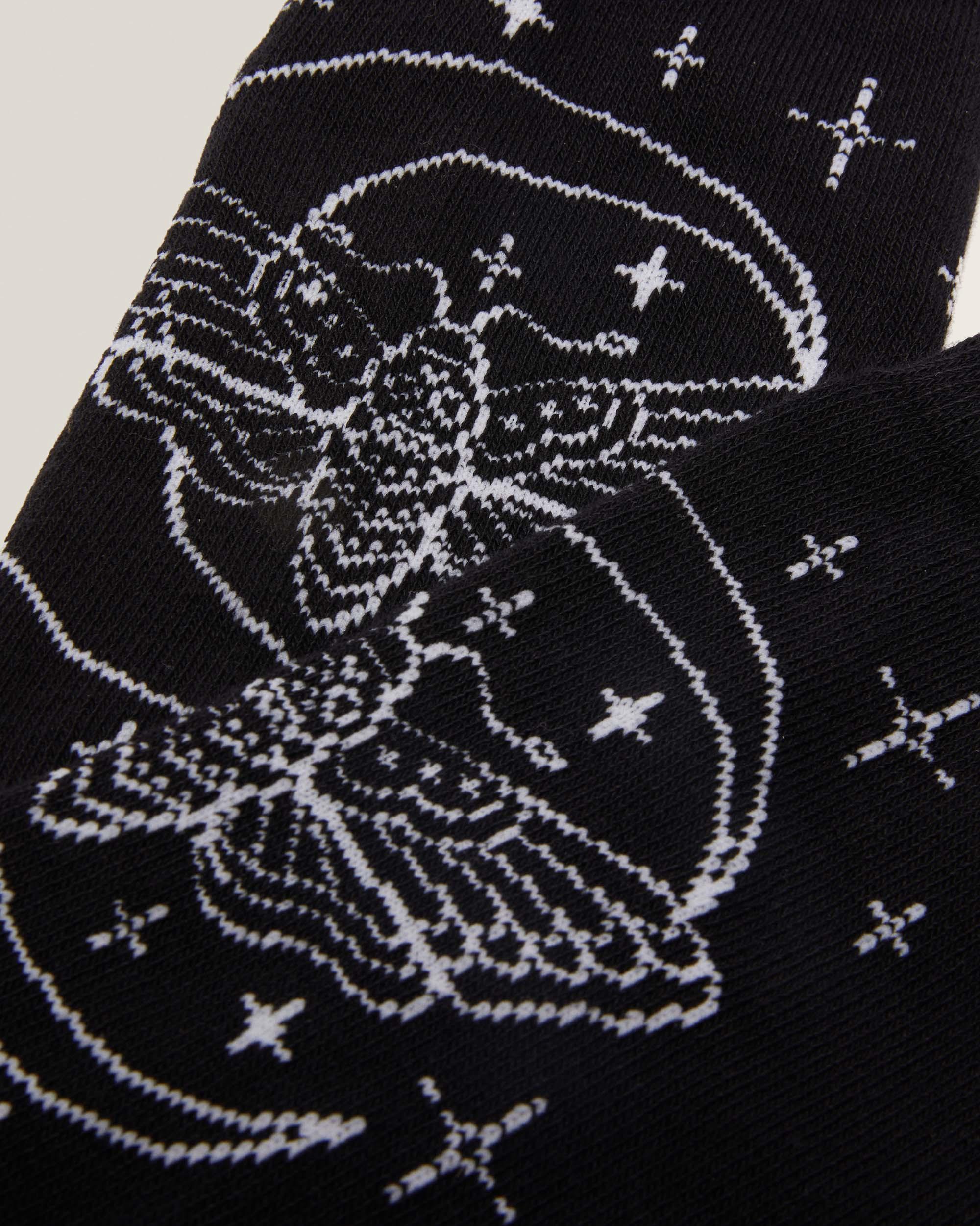 Celestial Moth Socks Socks Black Organic Cotton Blend