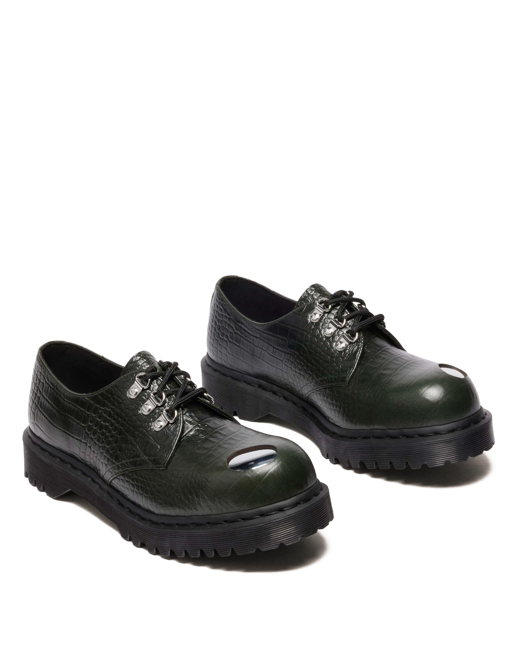 Tex 1461 Bex Steel Toe Leather Shoes in Forest Green | Dr. Martens™