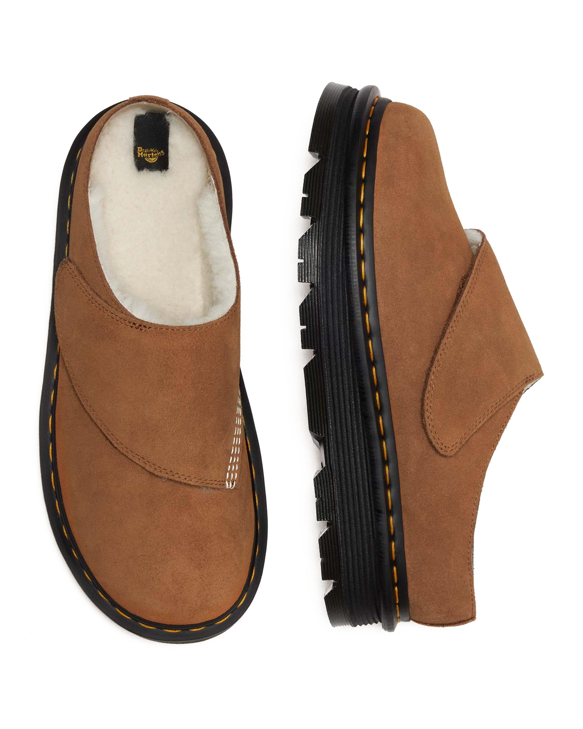 Zebzag AnyWair Warm Lined Suede Mules in Desert Brown | Dr. Martens™