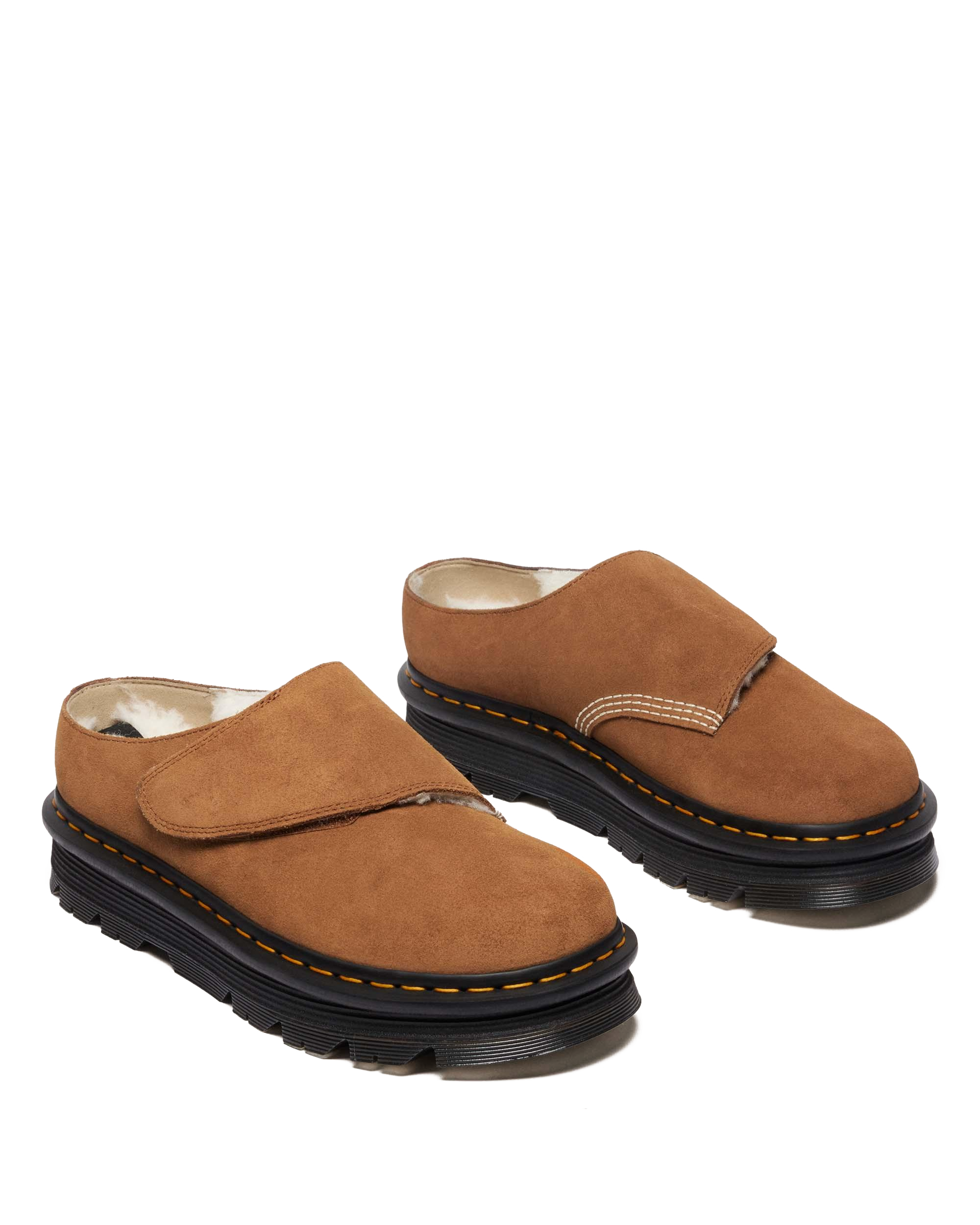 Dr. Martens ZEBZAG ANYWAIR ミュール 24.5 UK6 Zebzag AnyWair Warm Lined Suede Mules in Desert Brown | Dr. Martens™