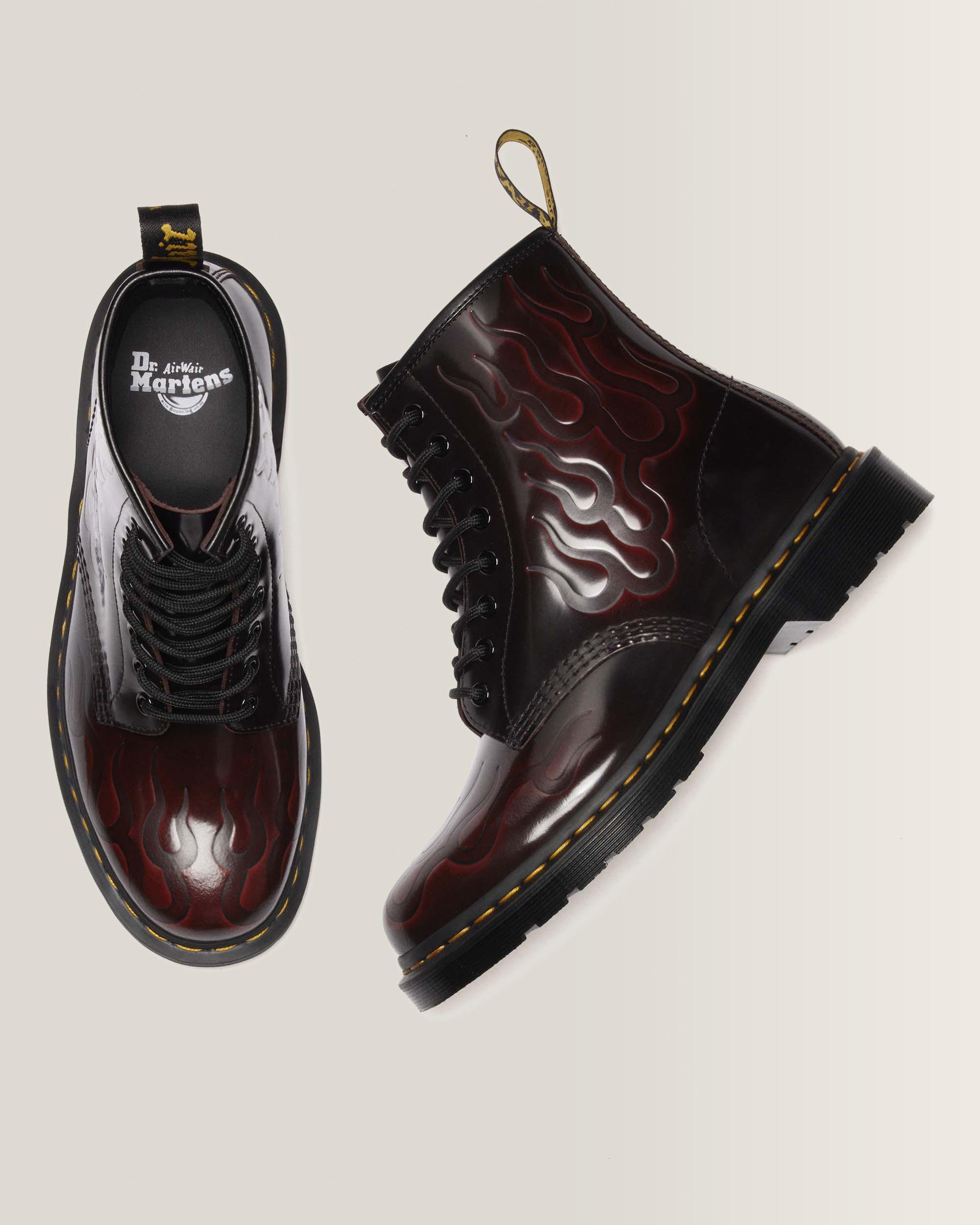 1460 Inferno Lace-Up Leather Boots in Cherry Red Arcadia | Dr