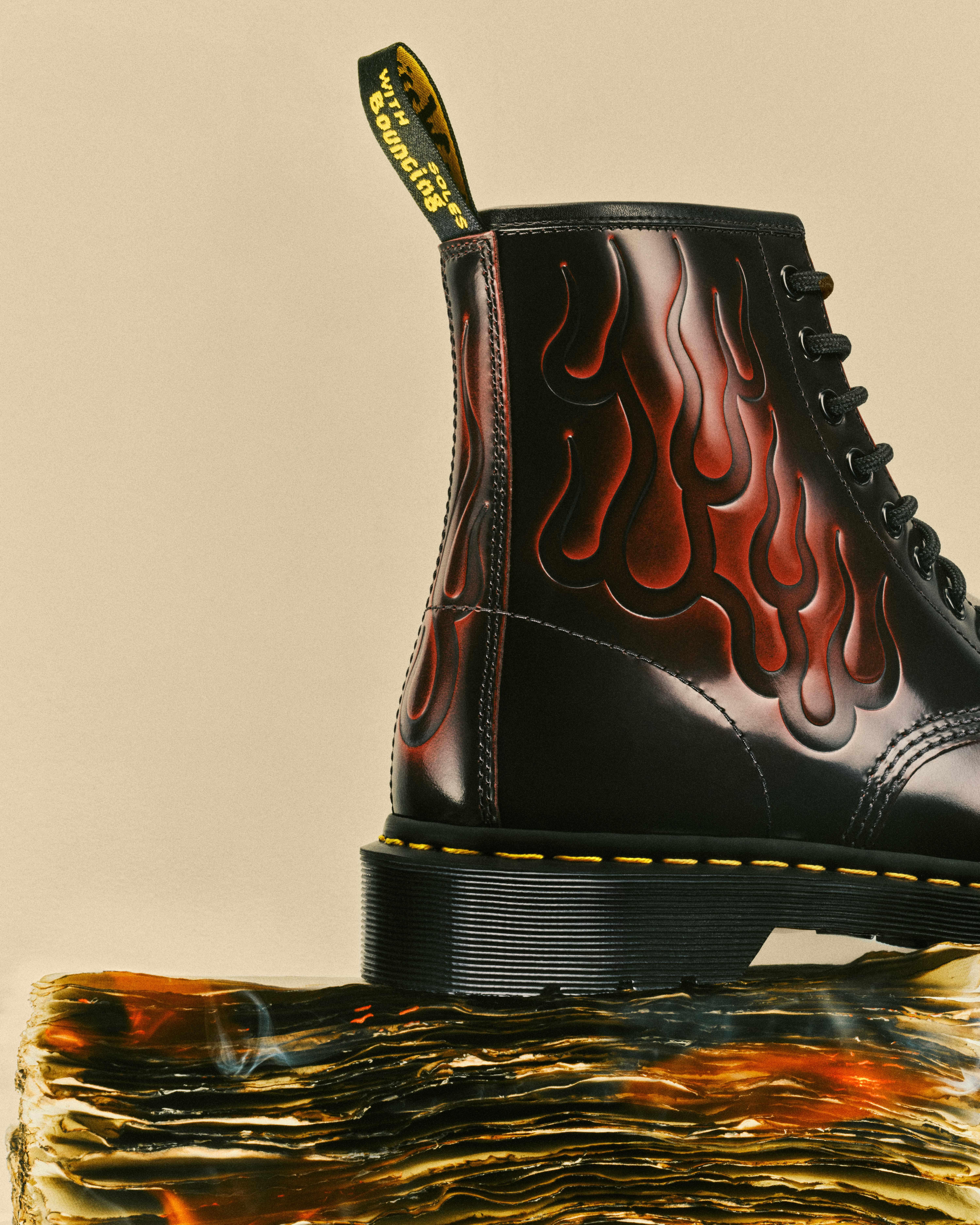 1460 Inferno Lace-Up Leather Boots in Cherry Red Arcadia | Dr