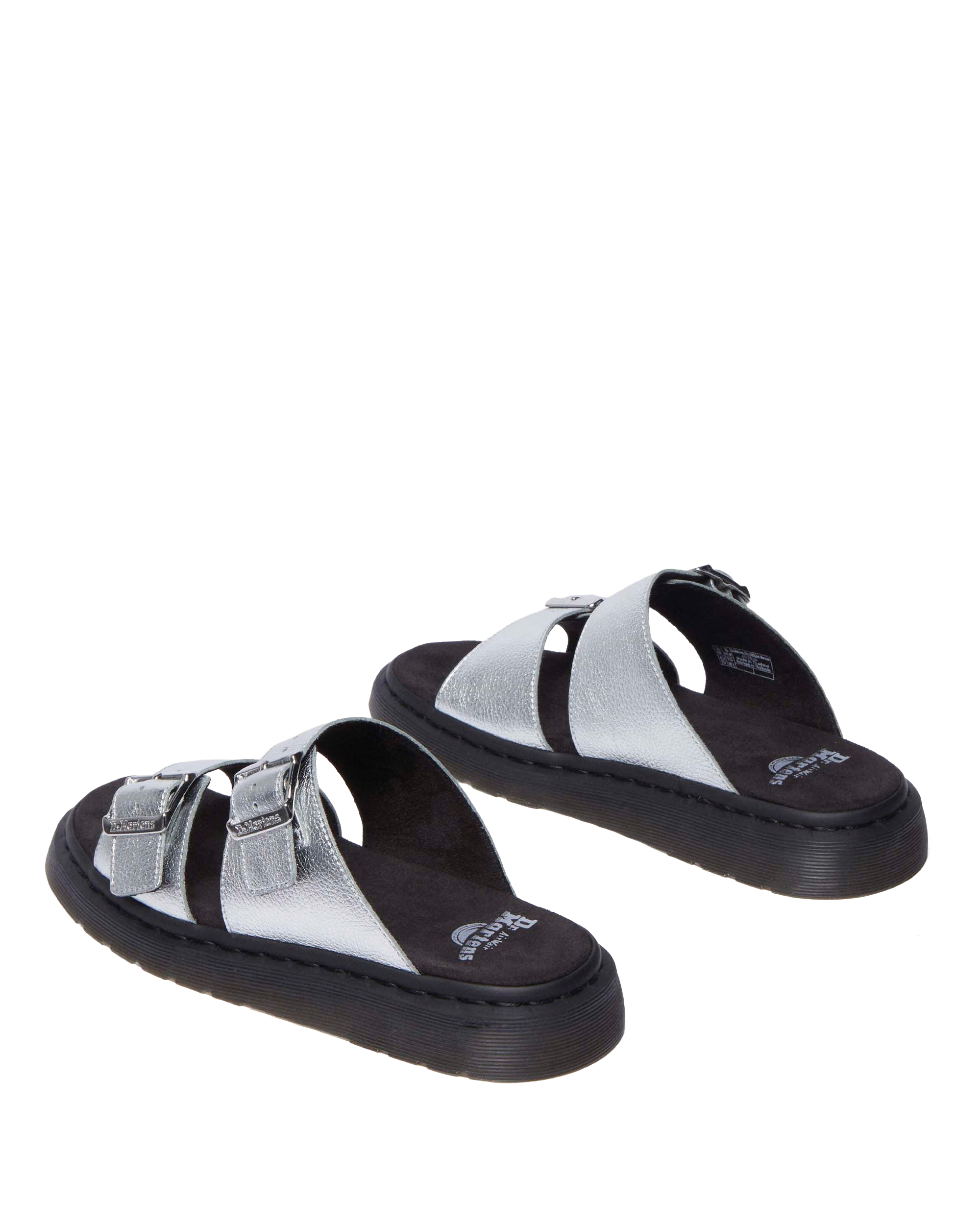 Josef Metallic leren slide-sandalen