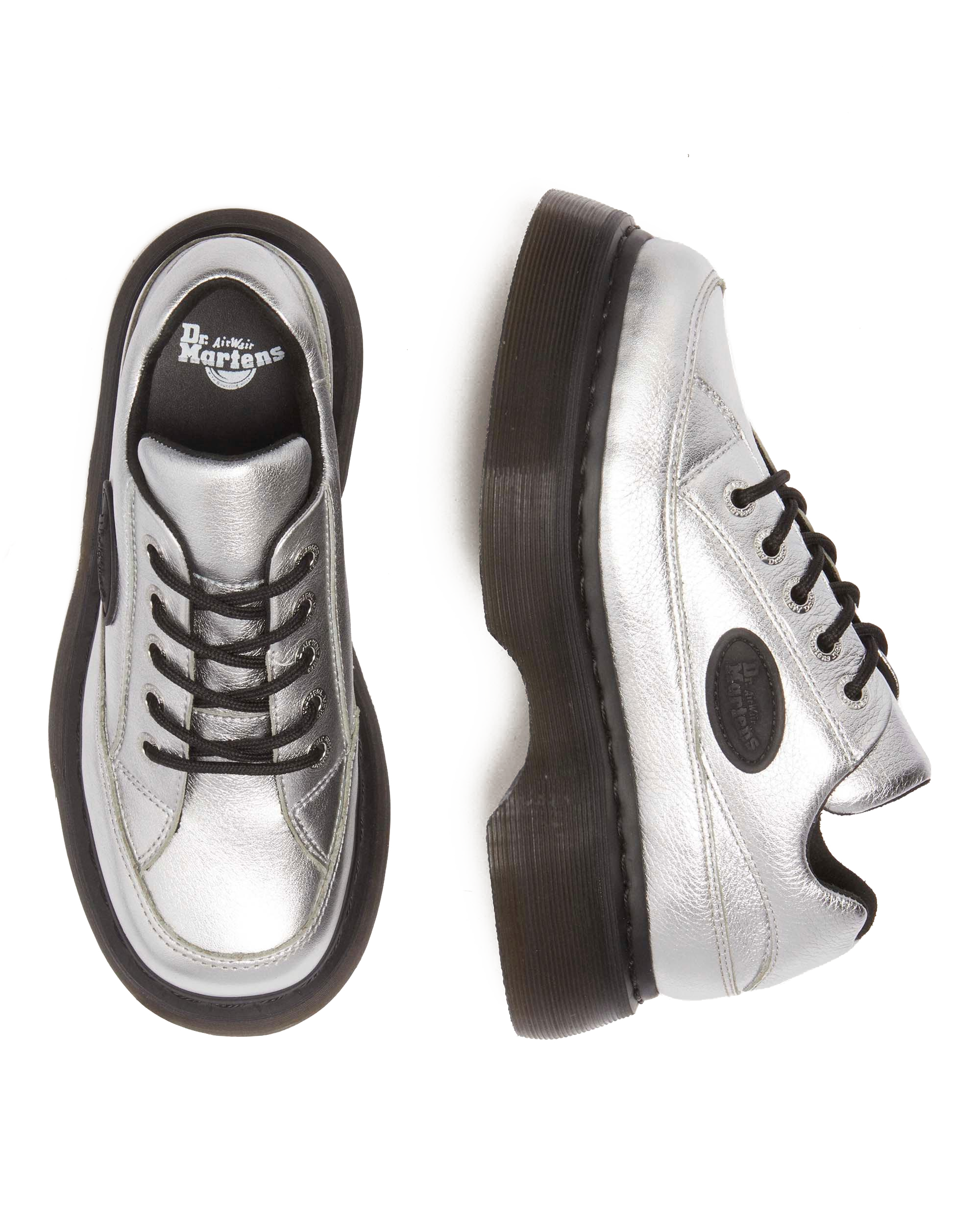 Zapatos Buzz de piel metalizada con 5 ojales