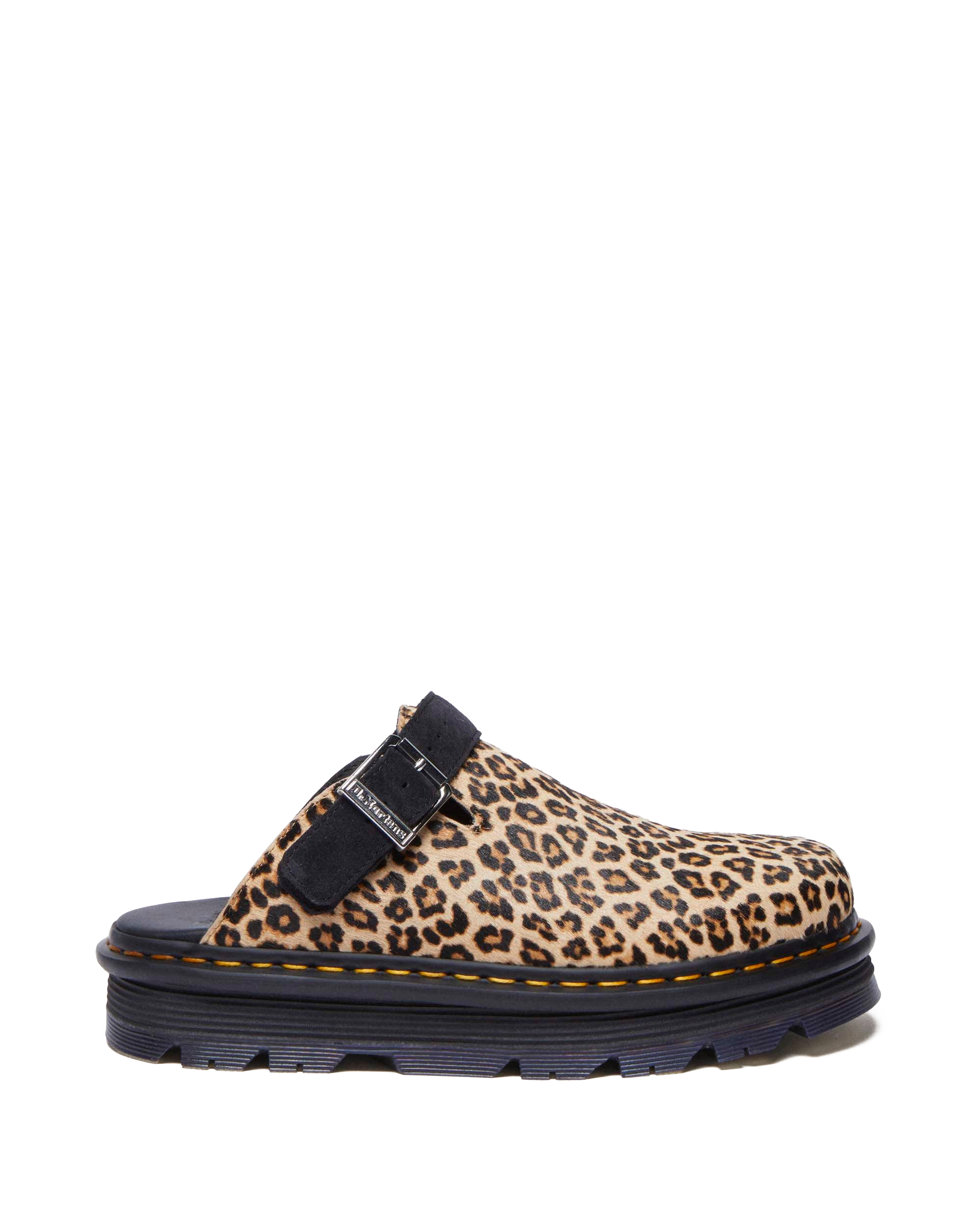 Mules platform Zebzag in camoscio con cinturino