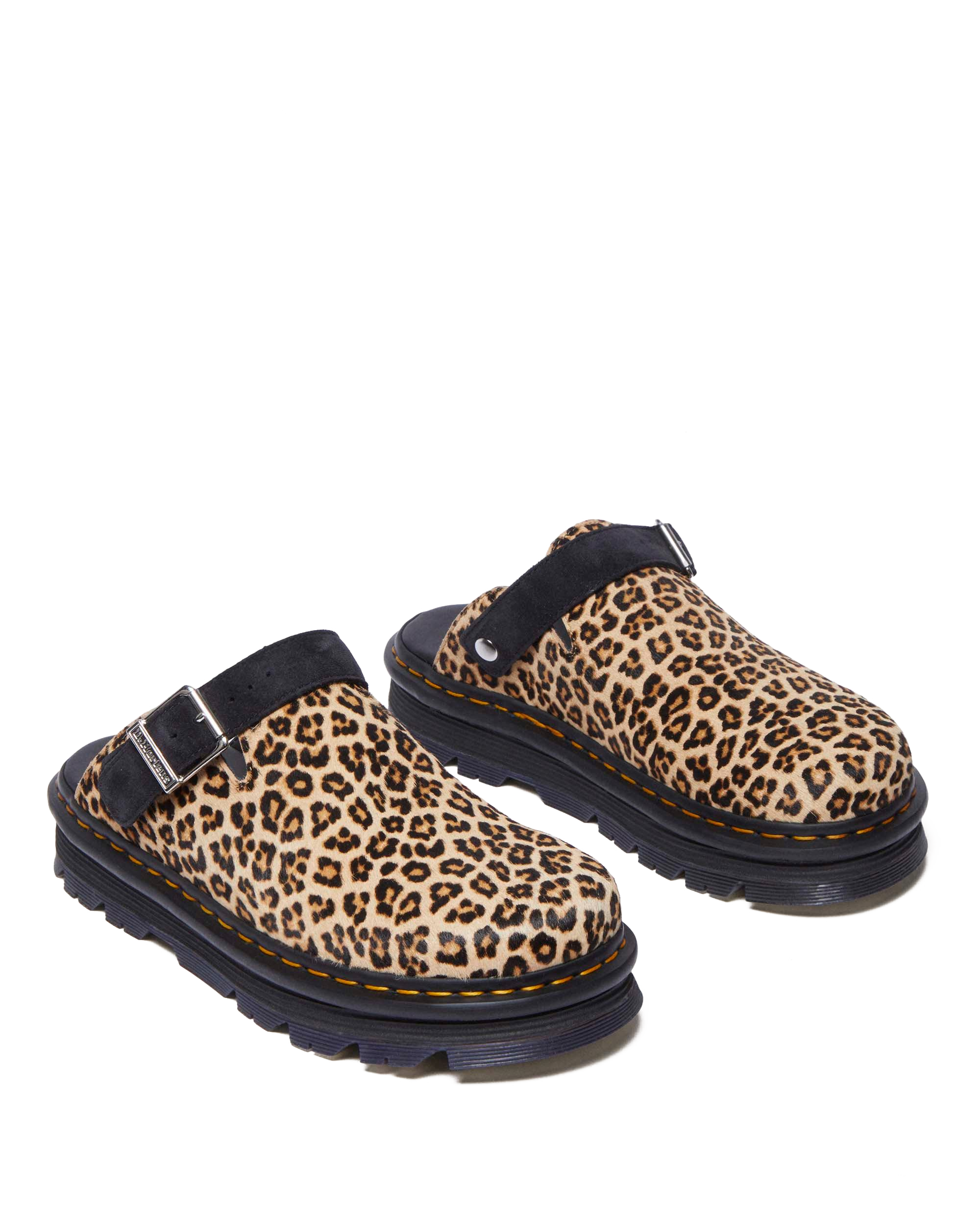 Mules platform Zebzag in camoscio con cinturino