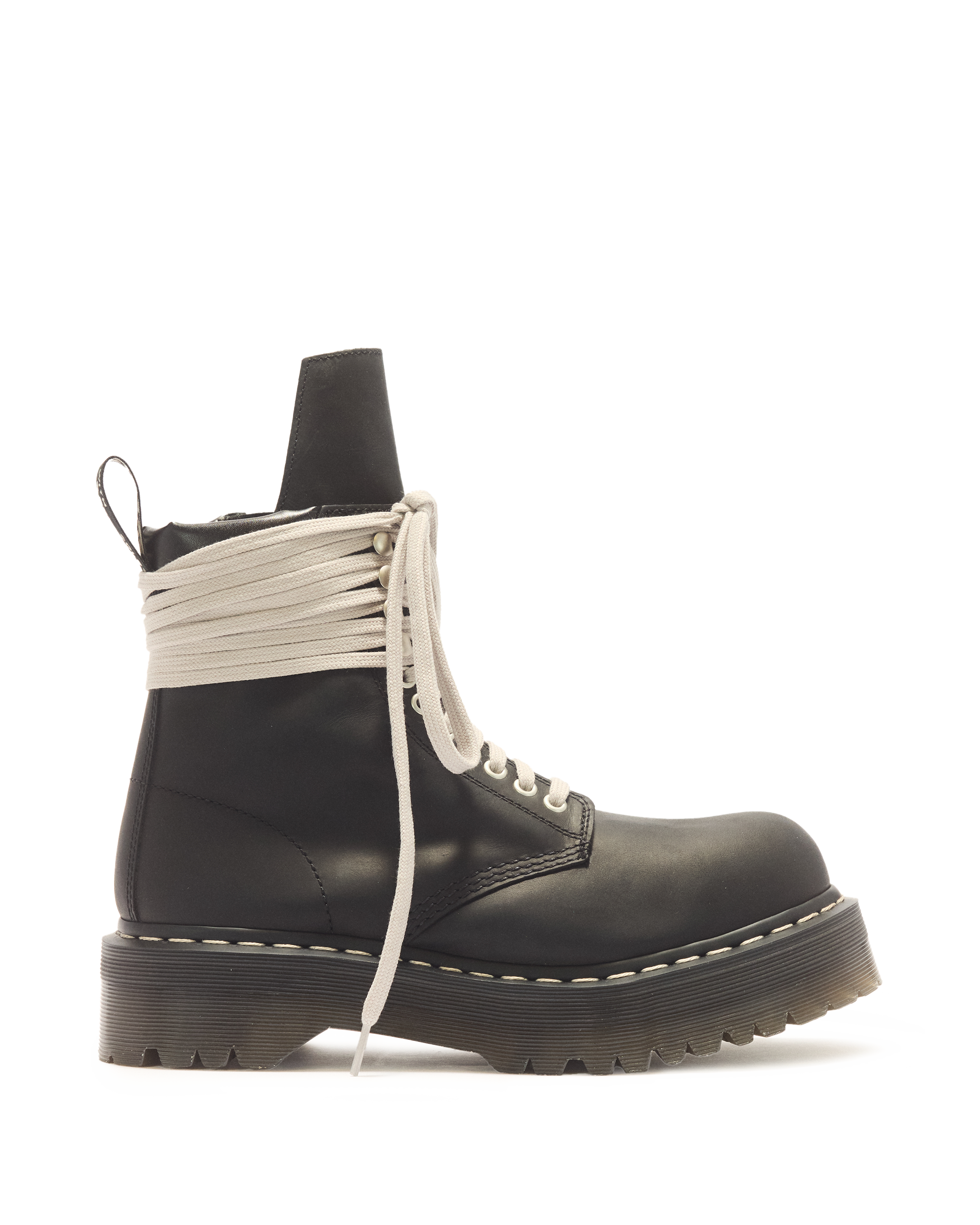 Steel Toe Quad Rick Owens Wraparound Lace Leather Platform Boots