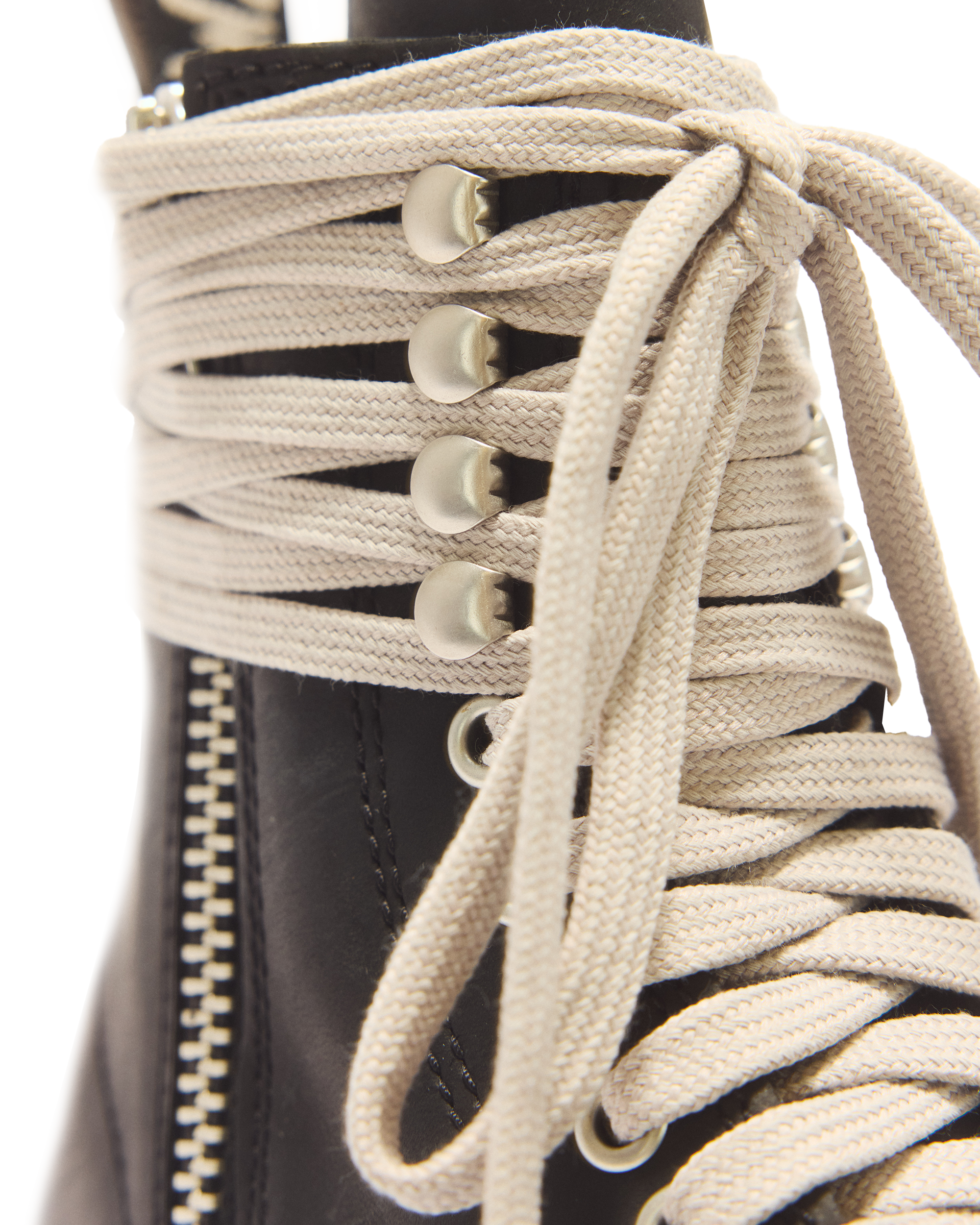 Steel Toe Quad Rick Owens Wraparound Lace Leather Platform Boots