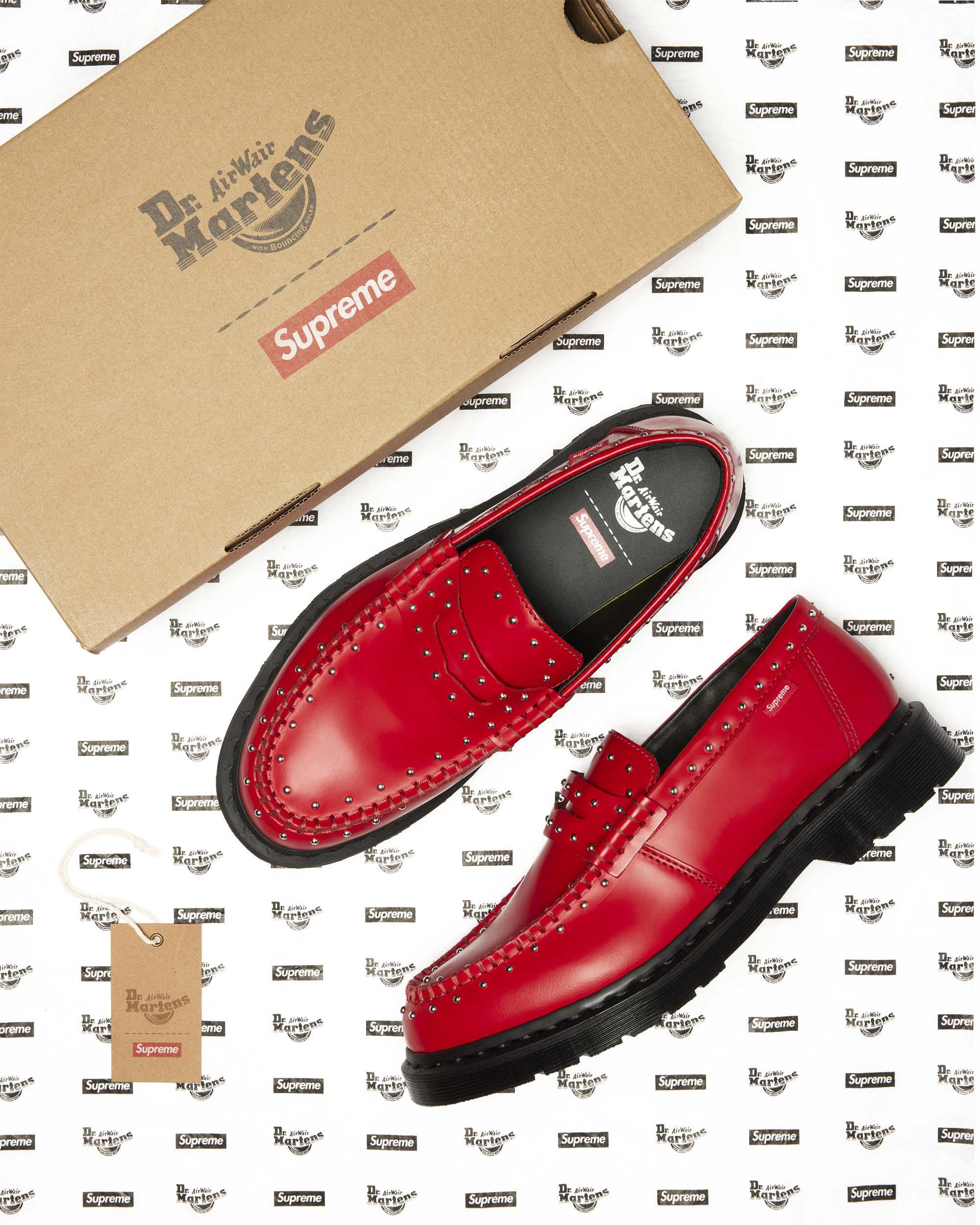 Penton Supreme Leather Loafers in Poppy Red | Dr. Martens™