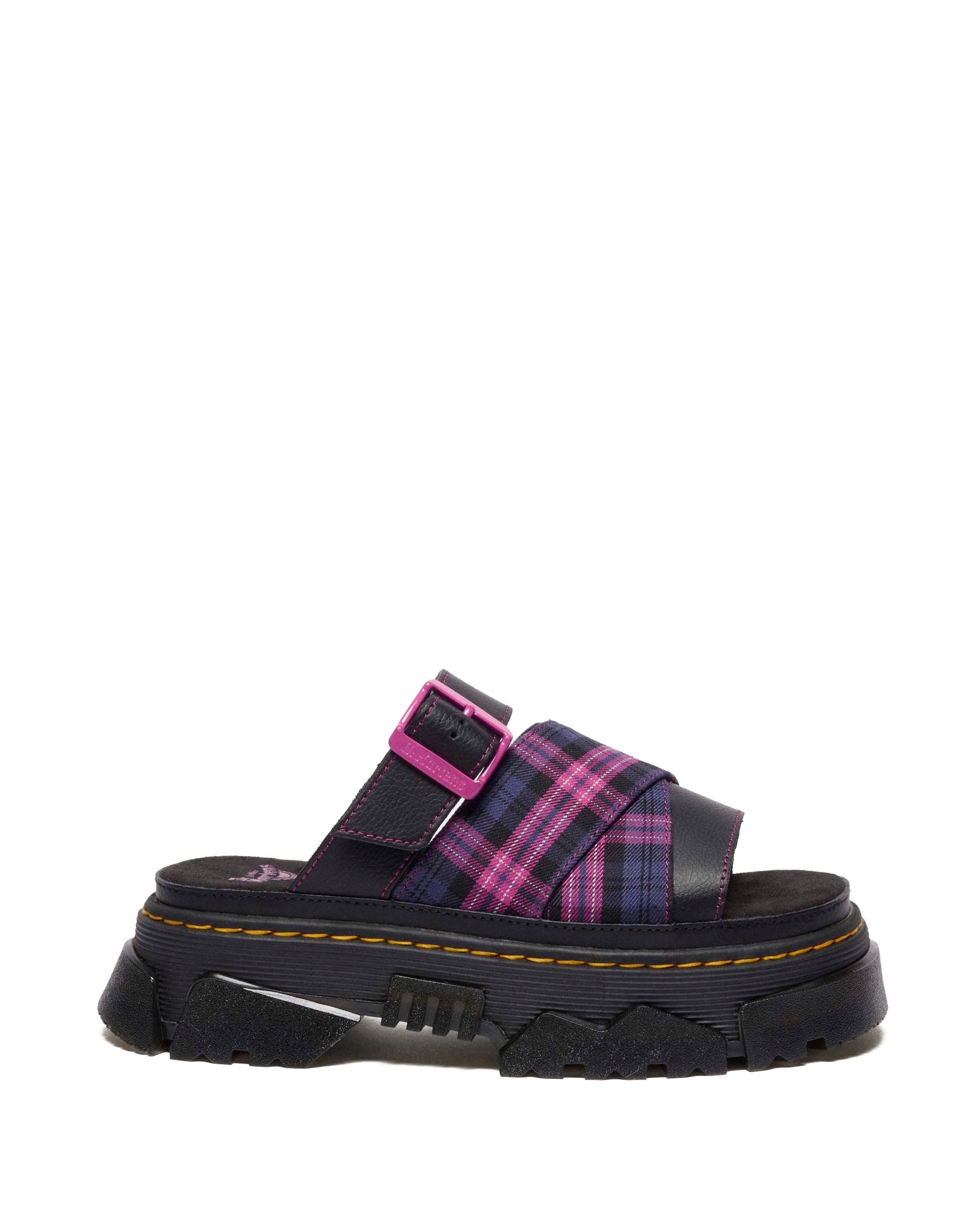 Dr. Martens mattison サンダル チェック柄 厚底 MATTISON SLIDE in BLACK+PINK MULTI | Dr. Martens™