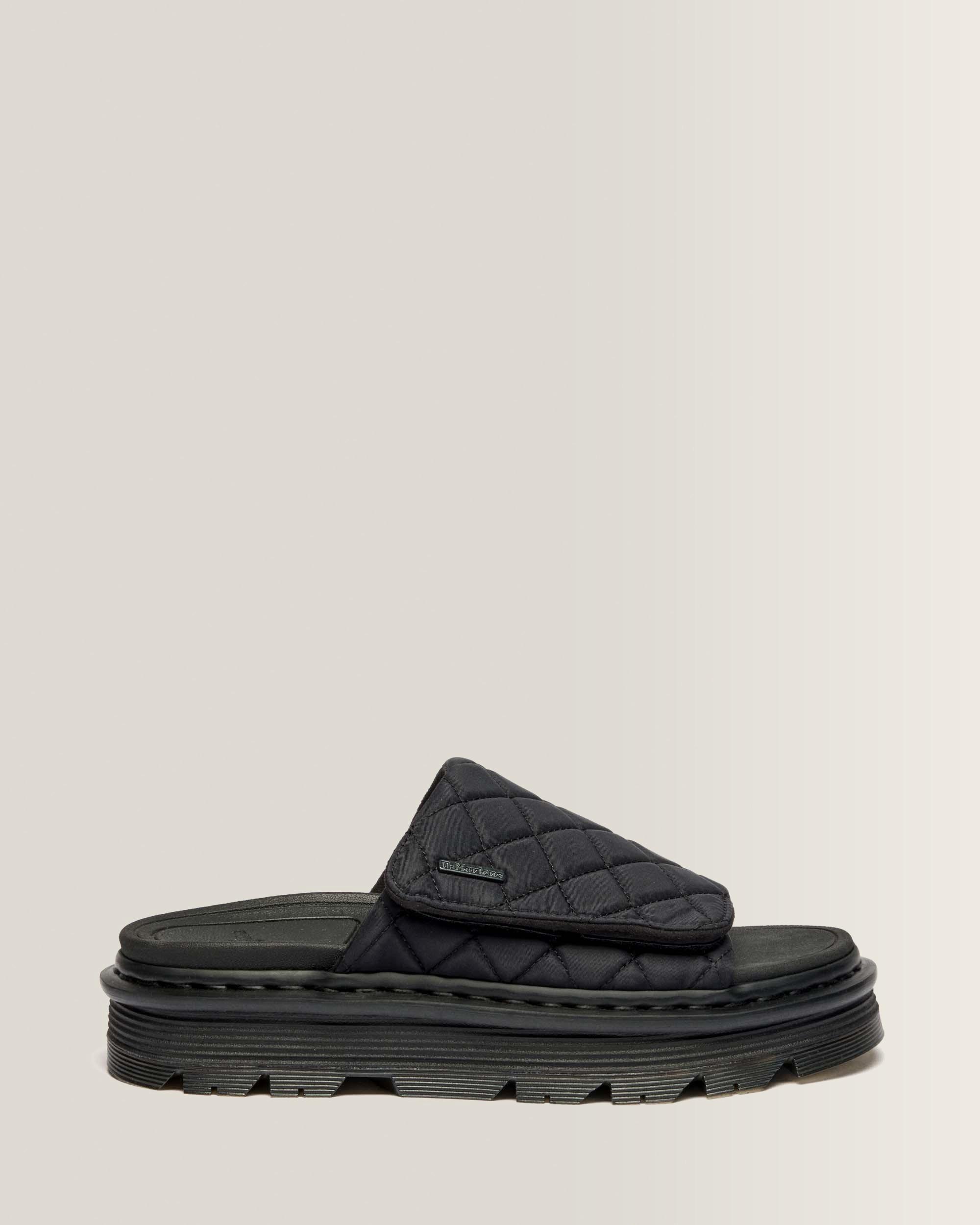 【アーニャ】Dr. Martens Zedzag Slide UK7 Zebzag Quilted Canvas Platform Slides in Black | Dr. Martens™
