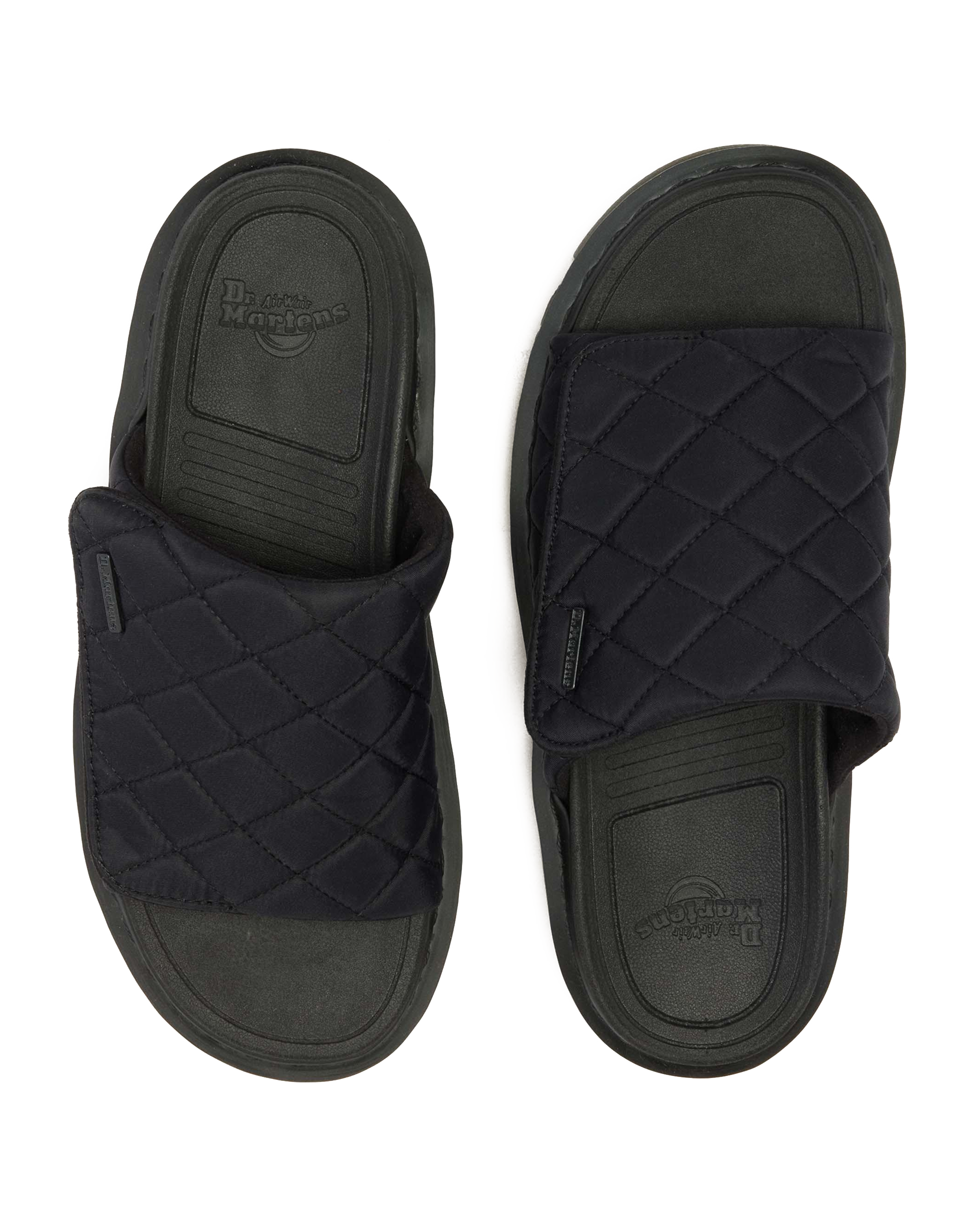 Zebzag Quilted Canvas Platform Slides in Black | Dr. Martens™