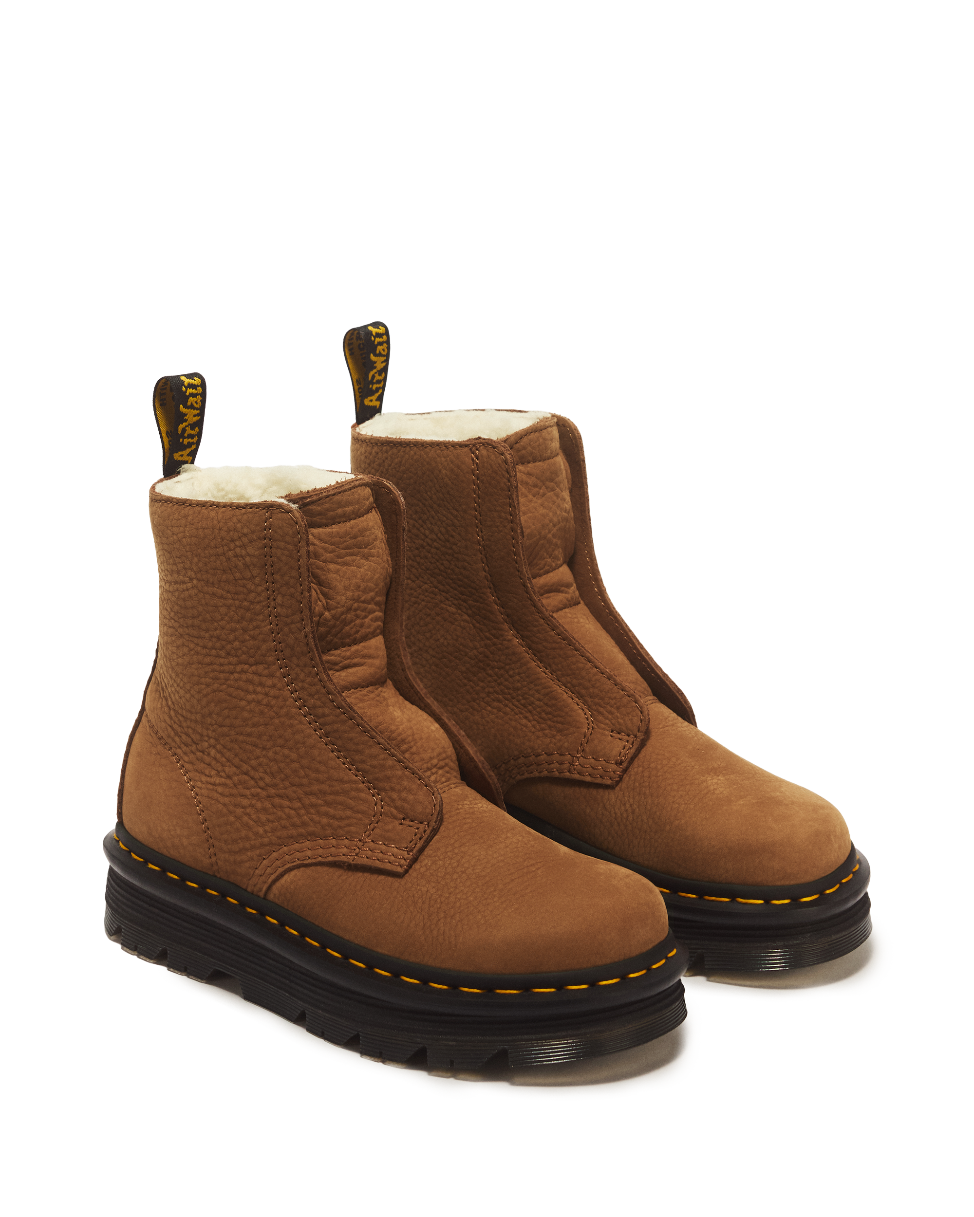 BOTAS ZEBZAG LACELESS DE PIEL NUBUCK CON FORRO