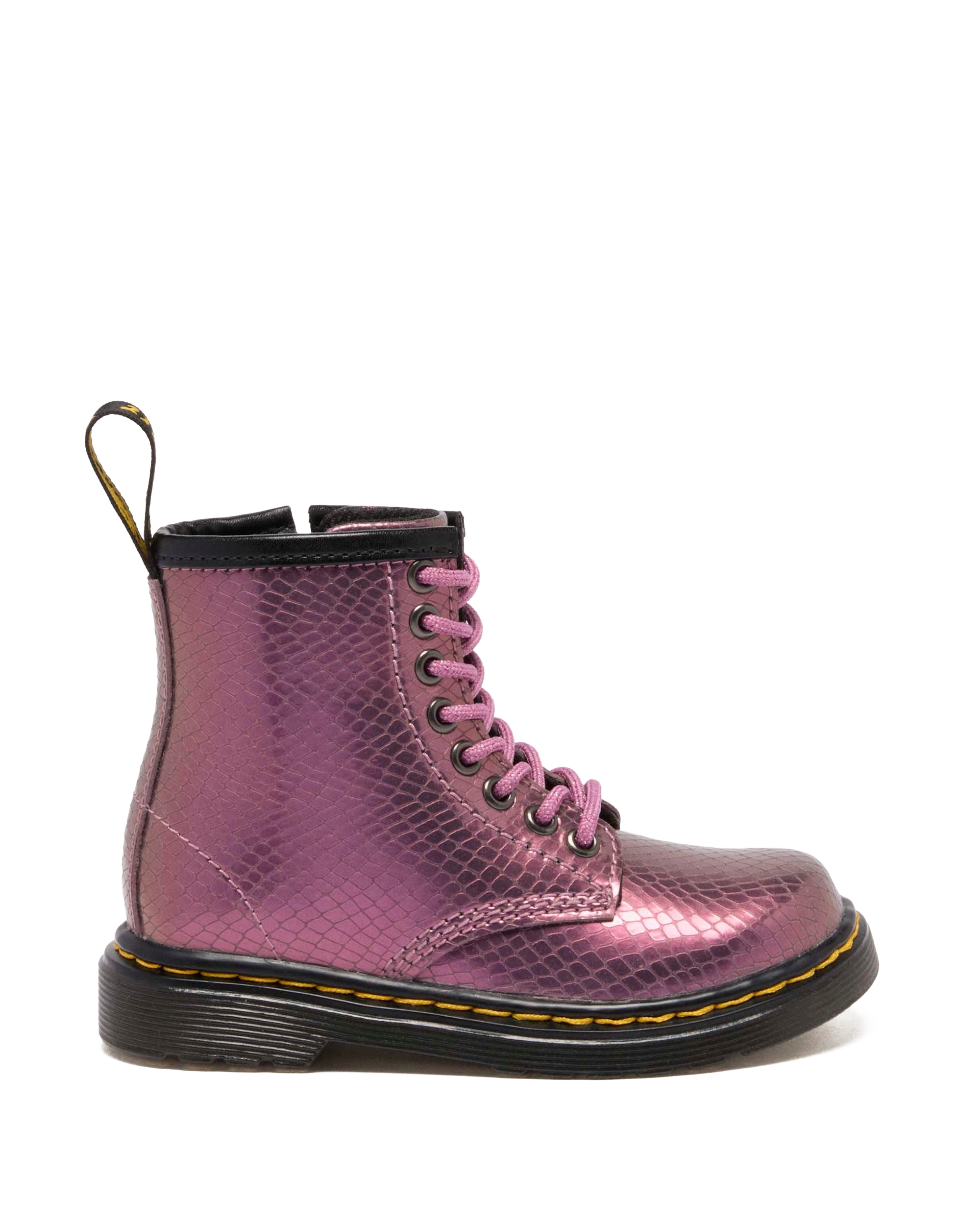Stivali Primi Passi 1460 in pelle goffrata iridescente stile serpente