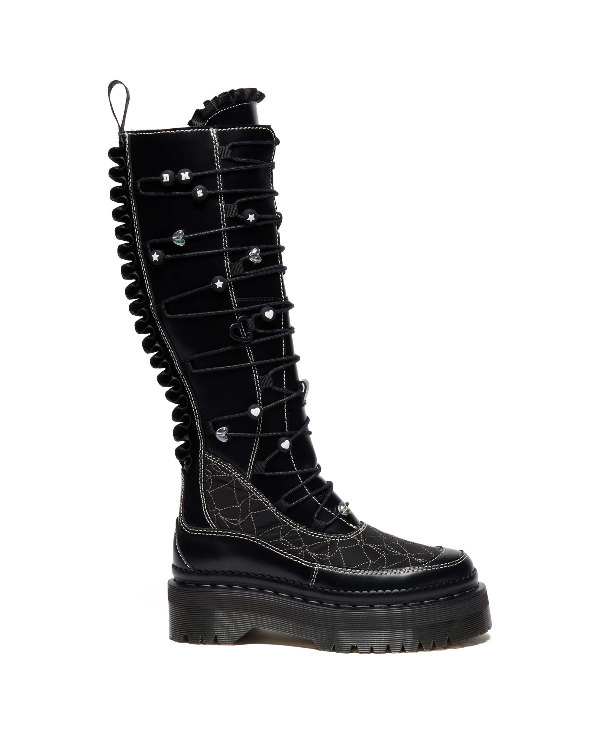 XTRM Frill Leder Plateaustiefel