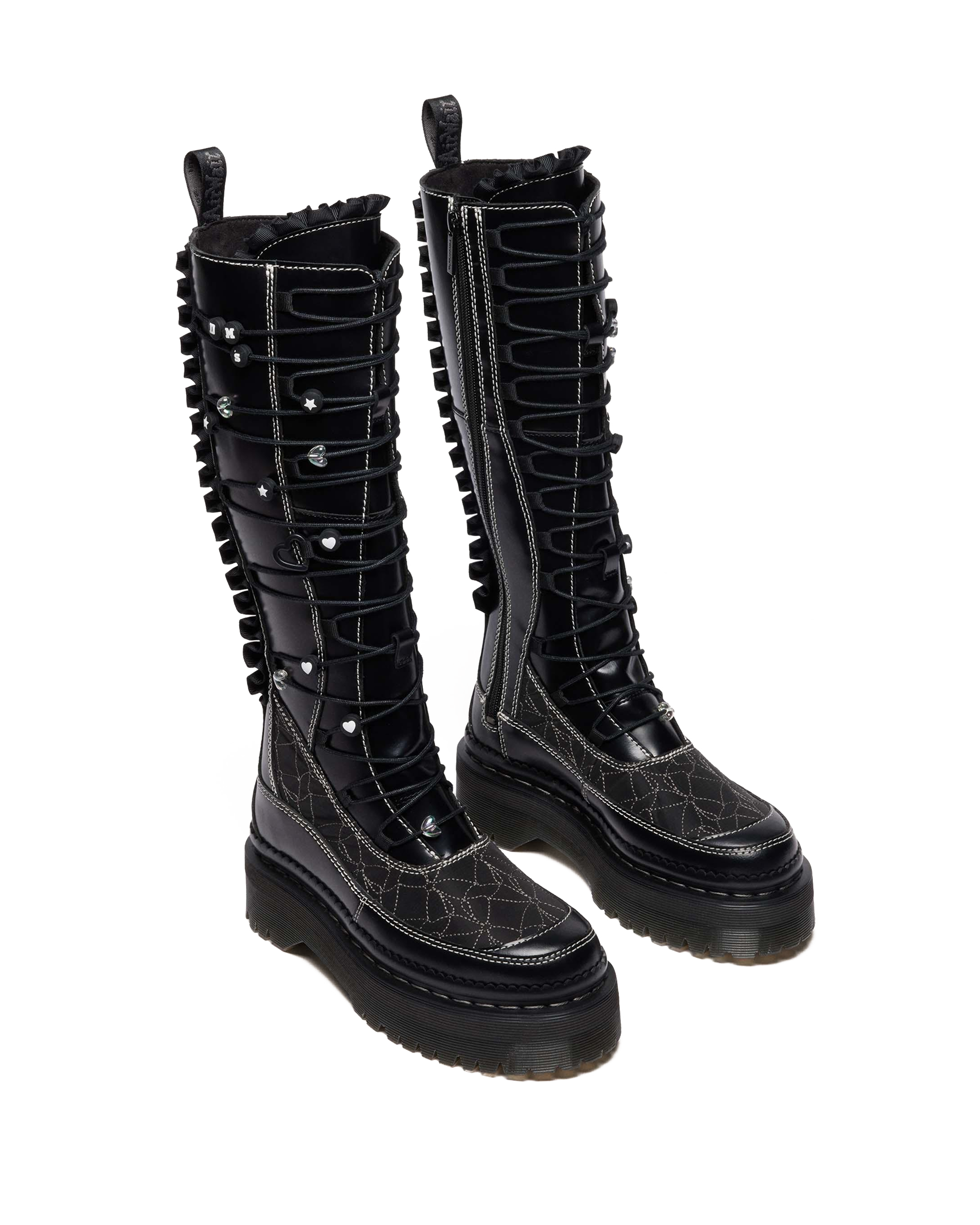 XTRM Frill Leder Plateaustiefel