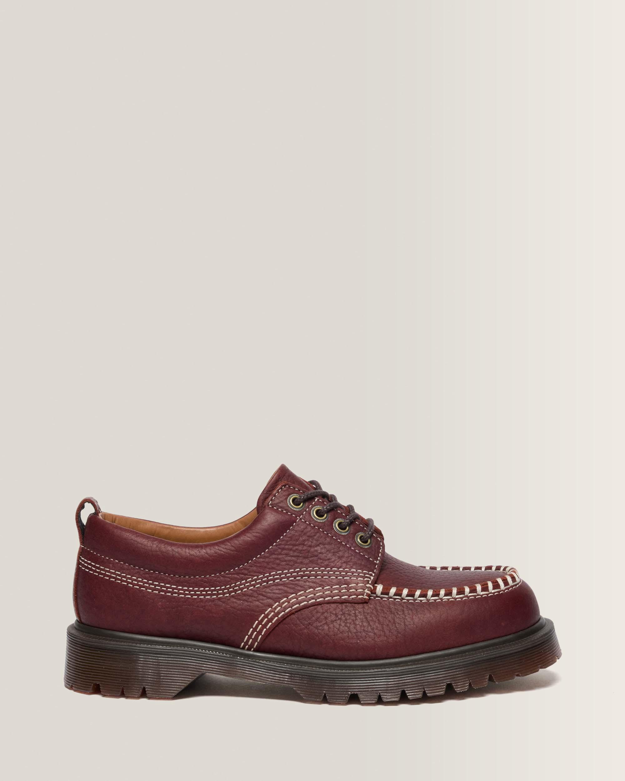 Lowell Wild Grain Leather Moc Toe Shoes in Russet Red | Dr. Martens™