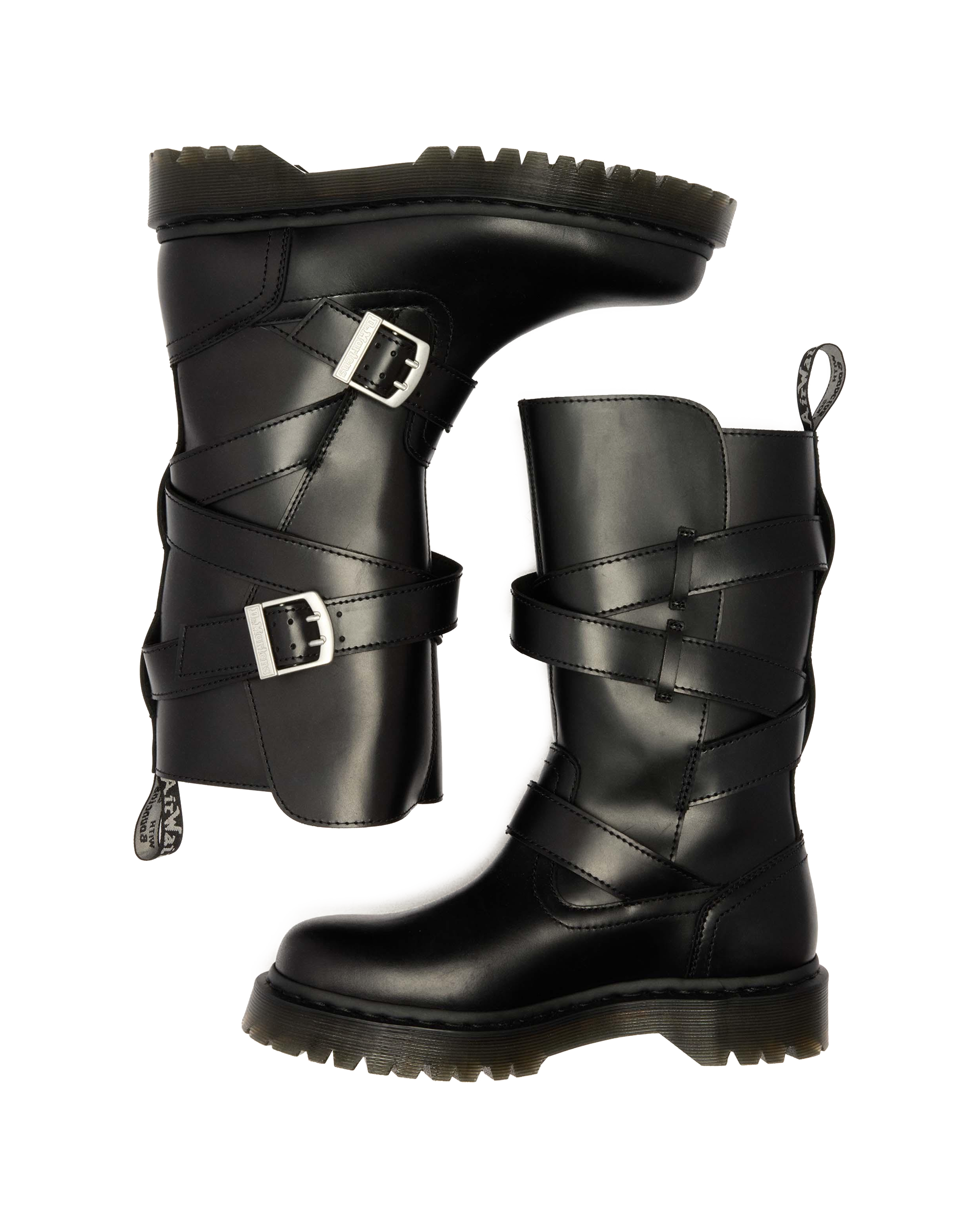 Anistone Two Strap Leather Biker Boots