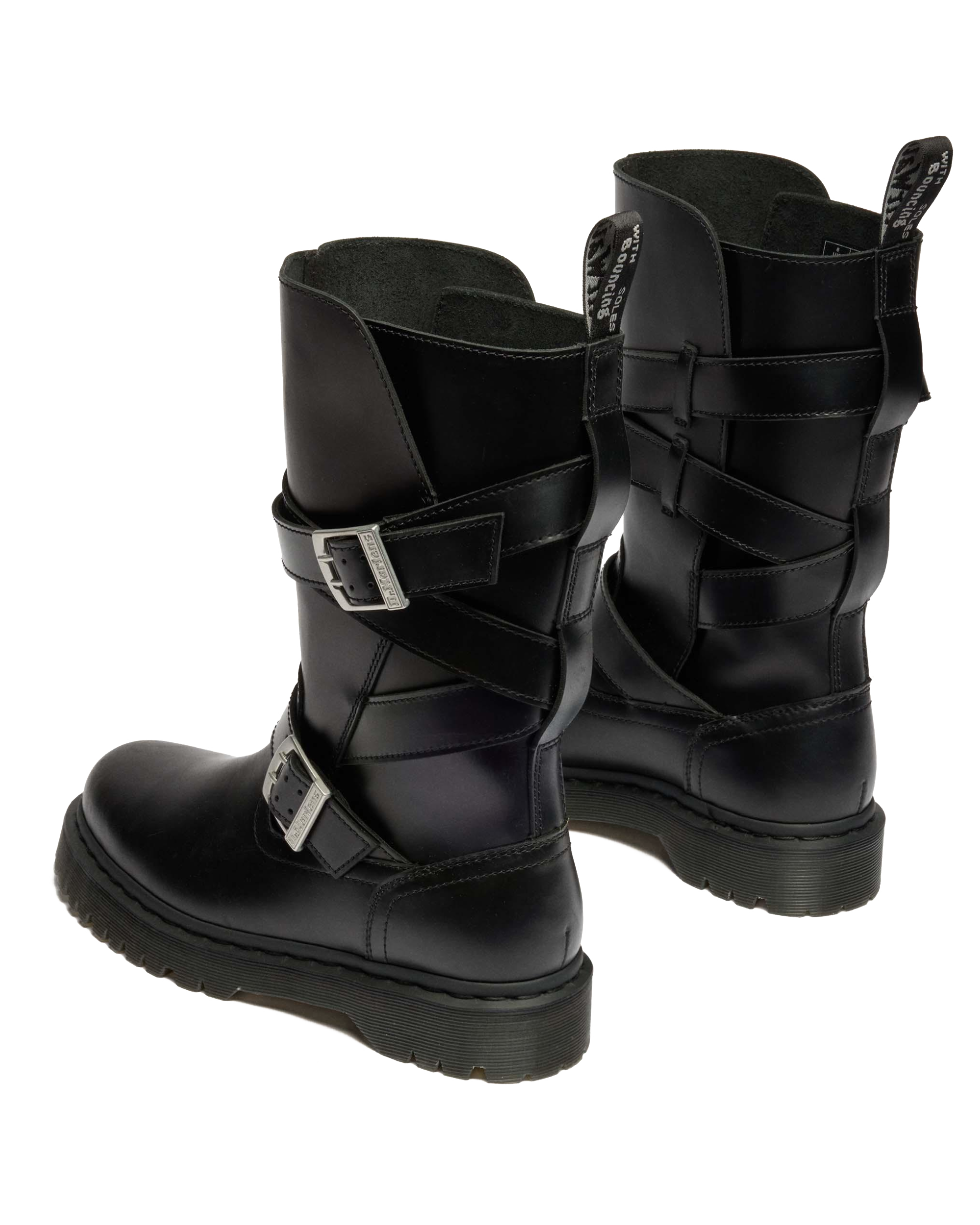 Anistone Two Strap Leather Biker Boots