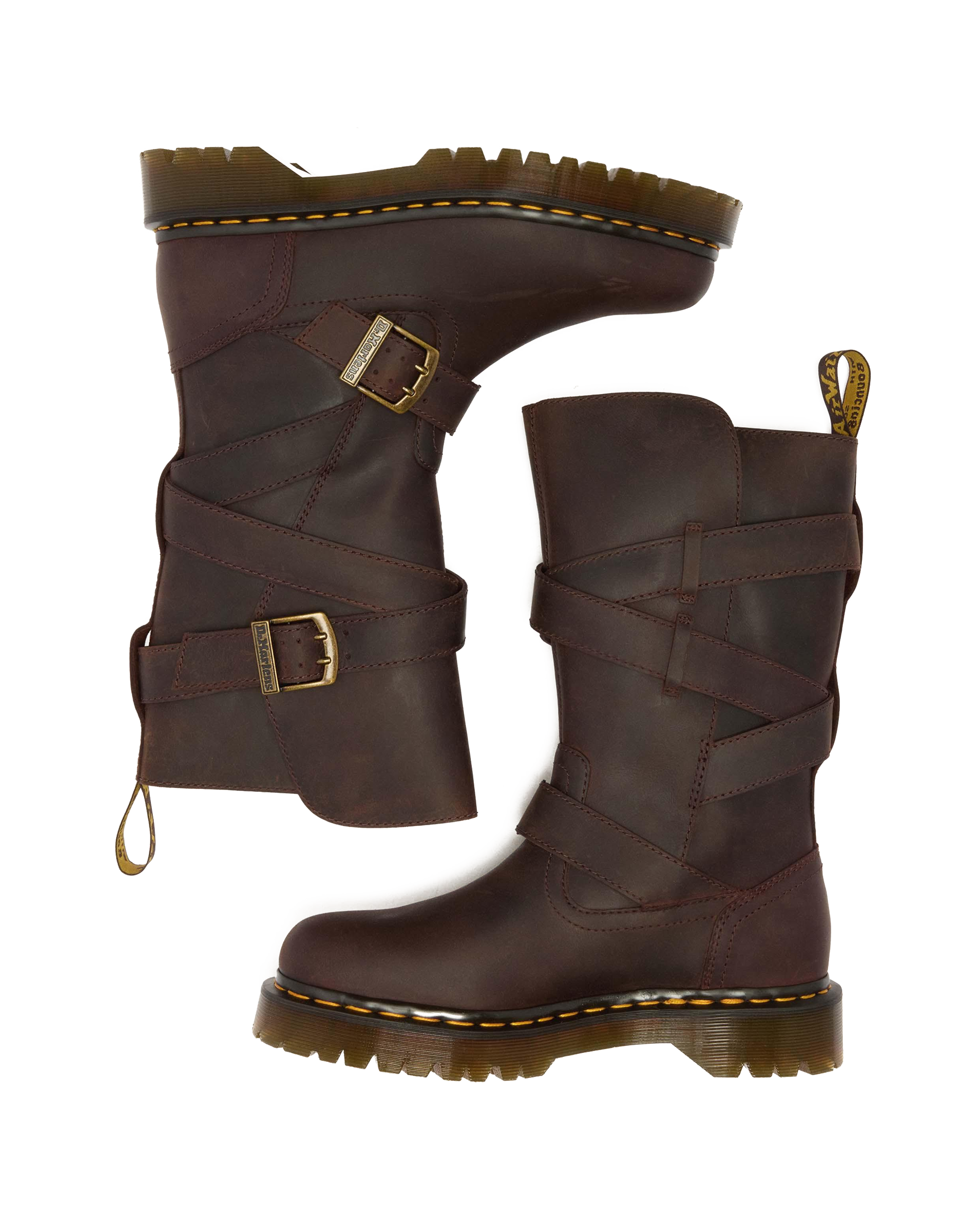Anistone Crazy Horse Leren Biker Boots met Twee Riemen