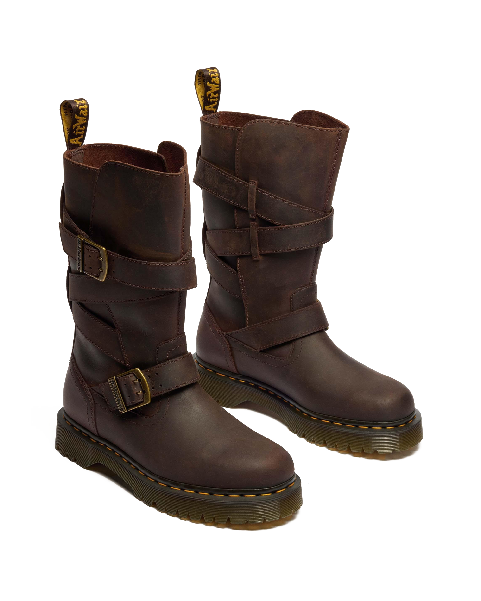 Anistone Crazy Horse Leren Biker Boots met Twee Riemen
