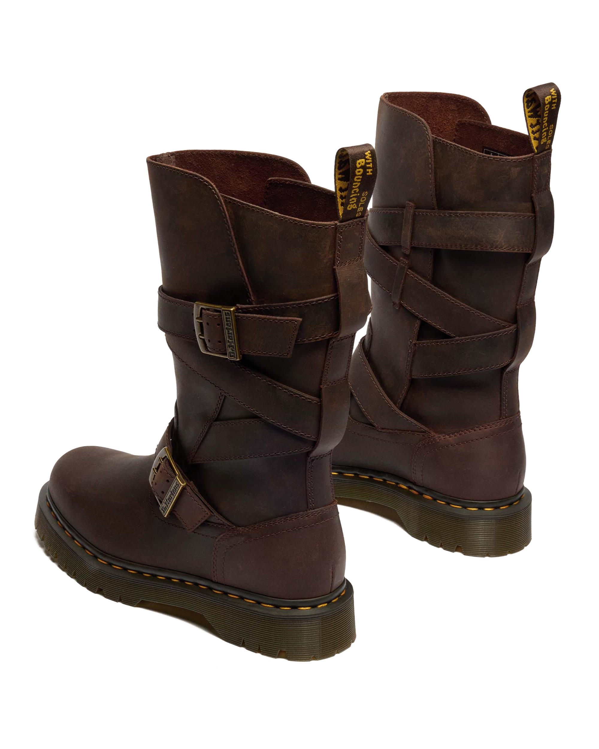 Anistone Crazy Horse Leren Biker Boots met Twee Riemen