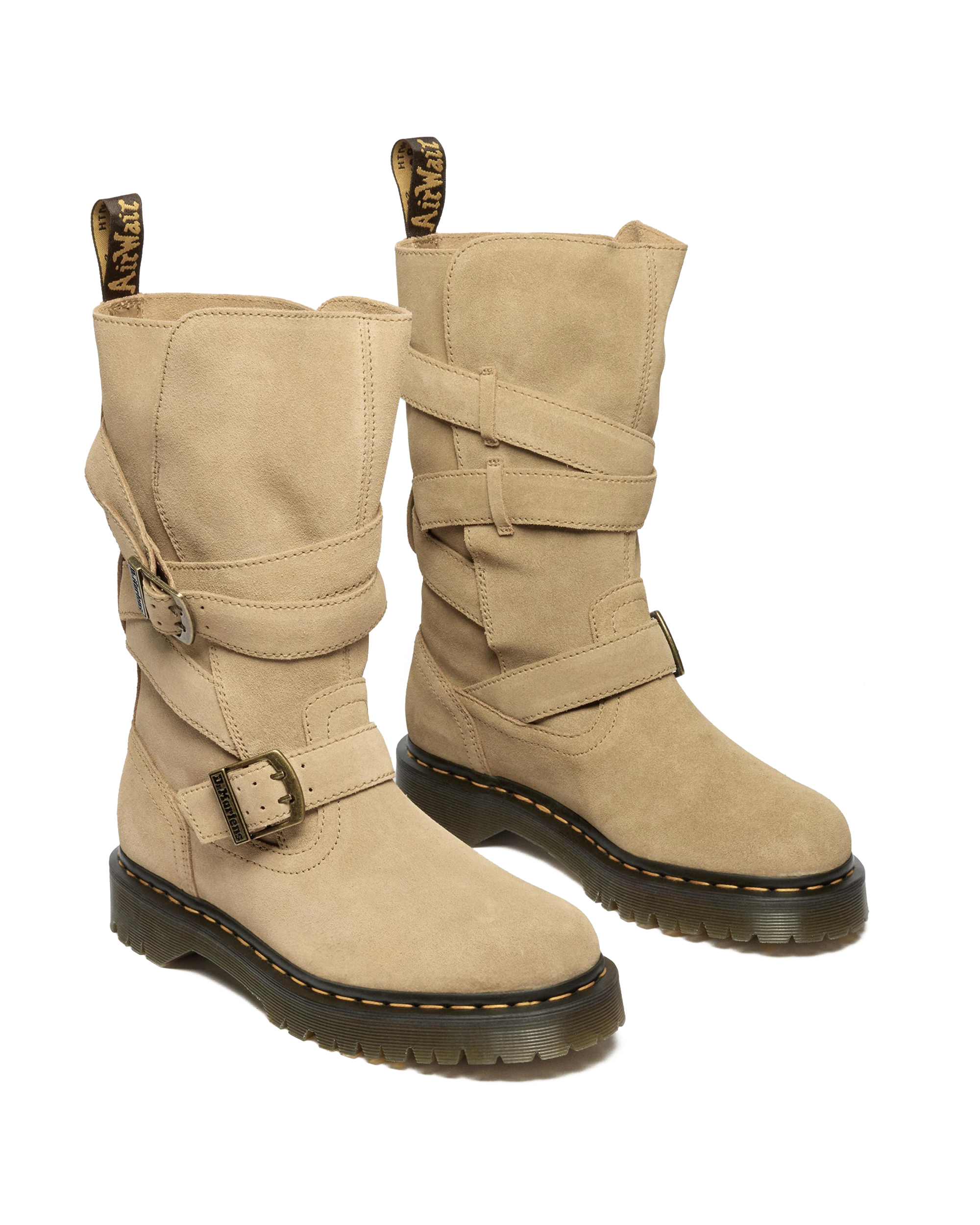 Biker boots Anistone en daim à brides