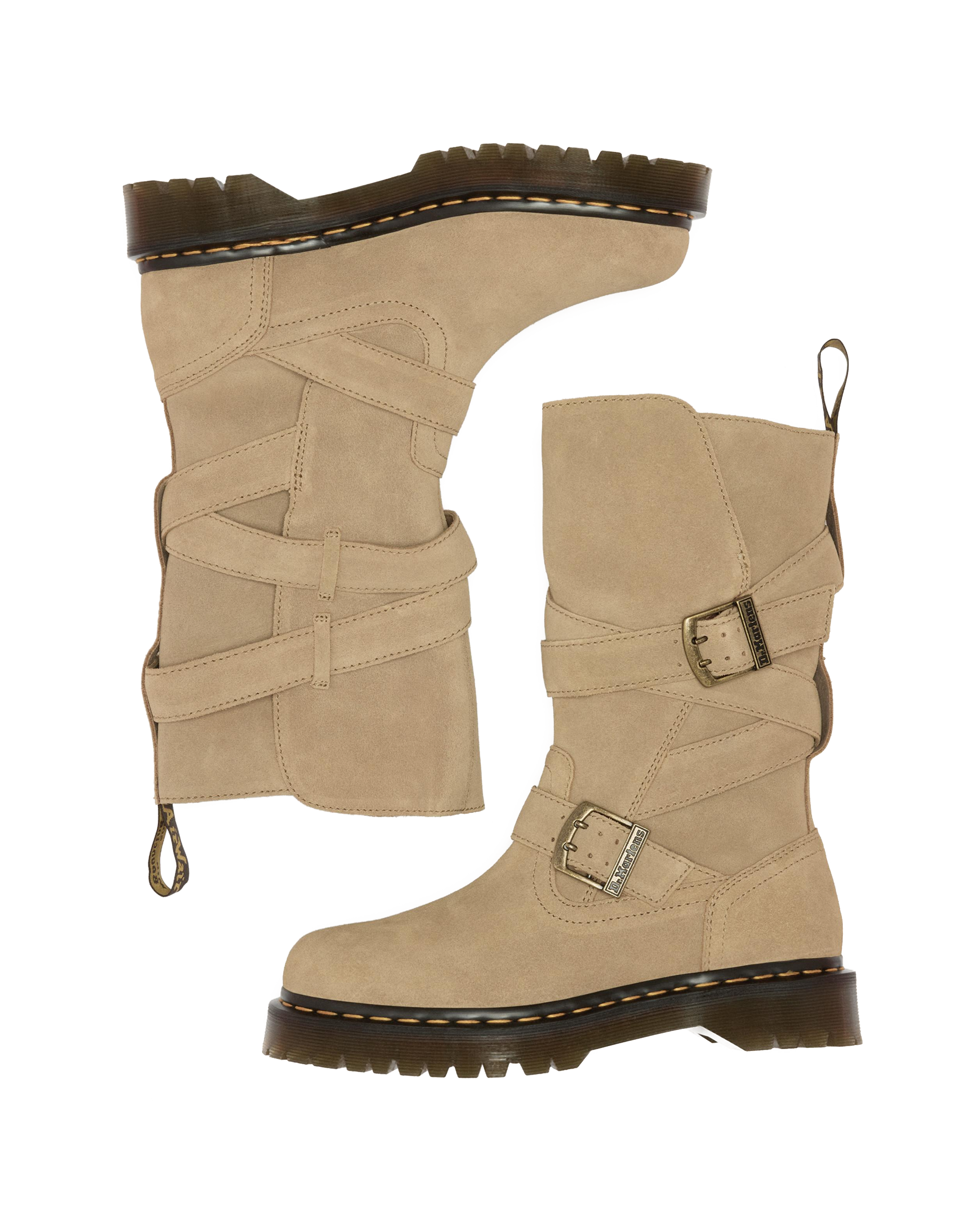 Biker boots Anistone en daim à brides
