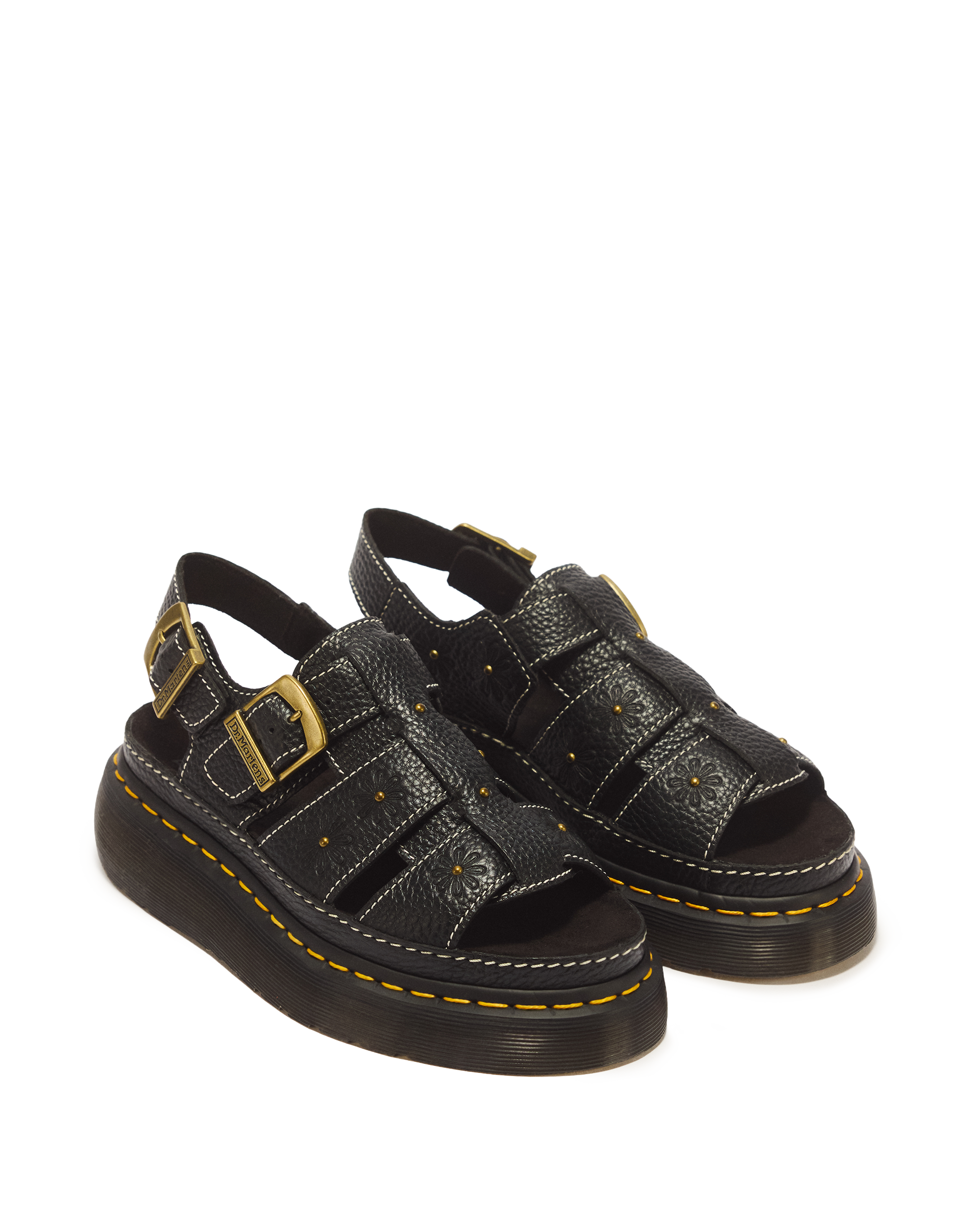 Sandales fisherman plateformes Wrenlie en cuir nappa à bouts ouverts
