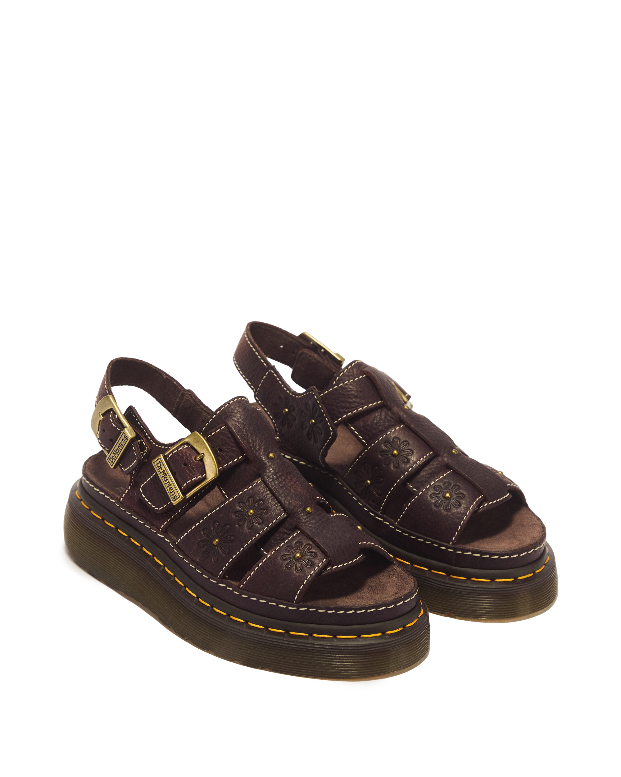 Wrenlie Open Toe Grizzly Leather Fisherman Platform Sandals in