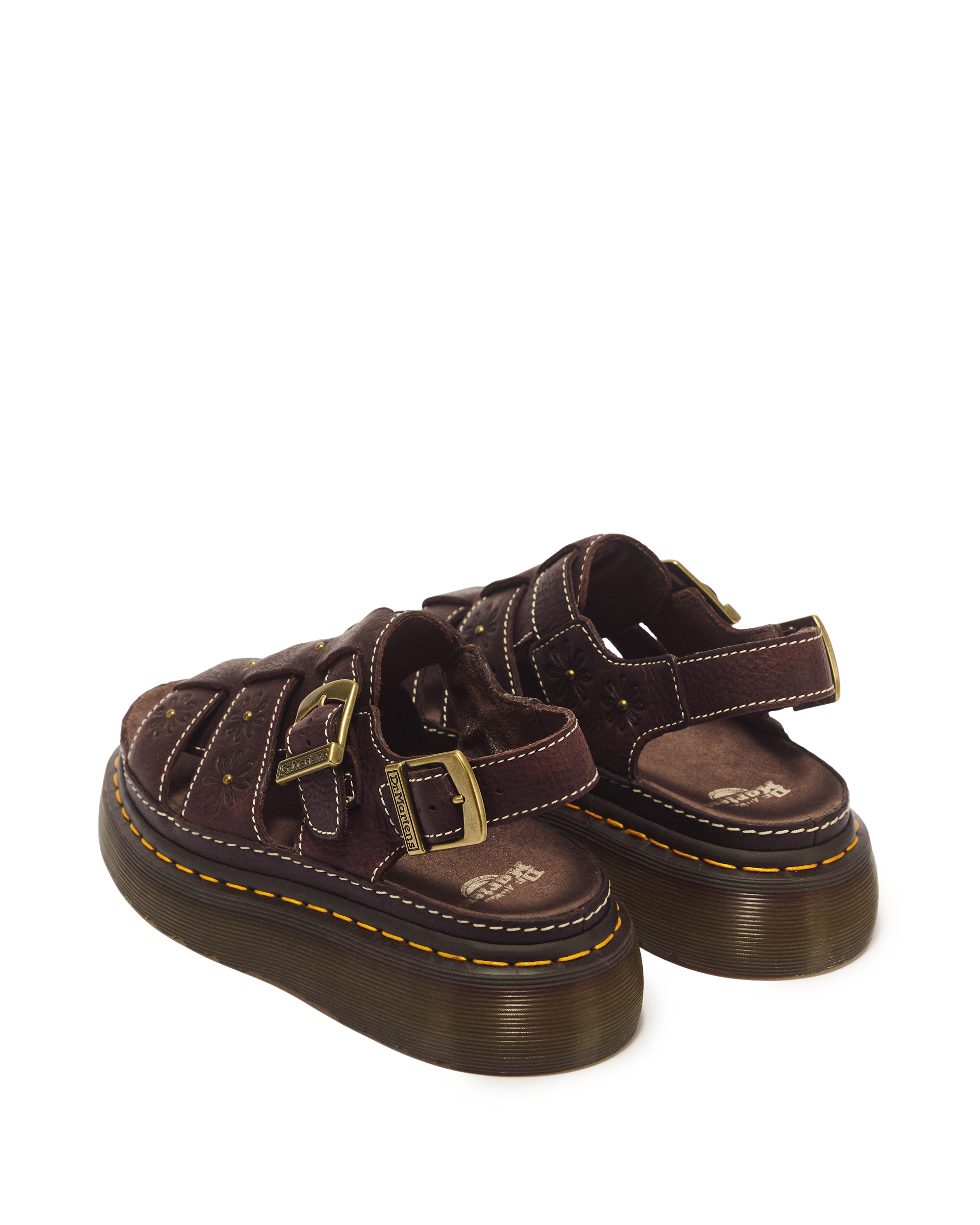 Sandales fisherman plateformes Wrenlie en cuir Grizzly à bouts ouverts