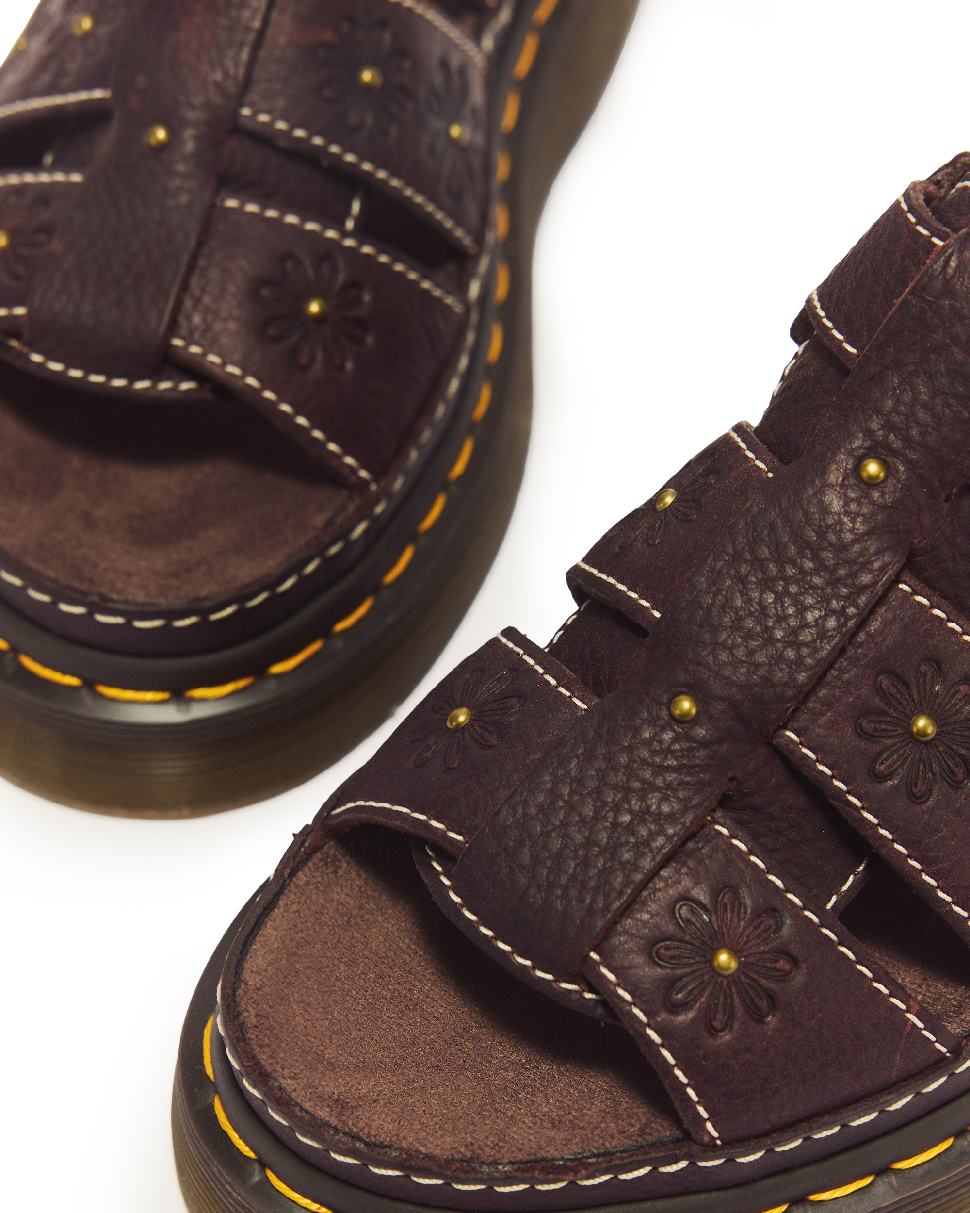 Wrenlie Open Toe Grizzly Leather Fisherman Platform Sandals in