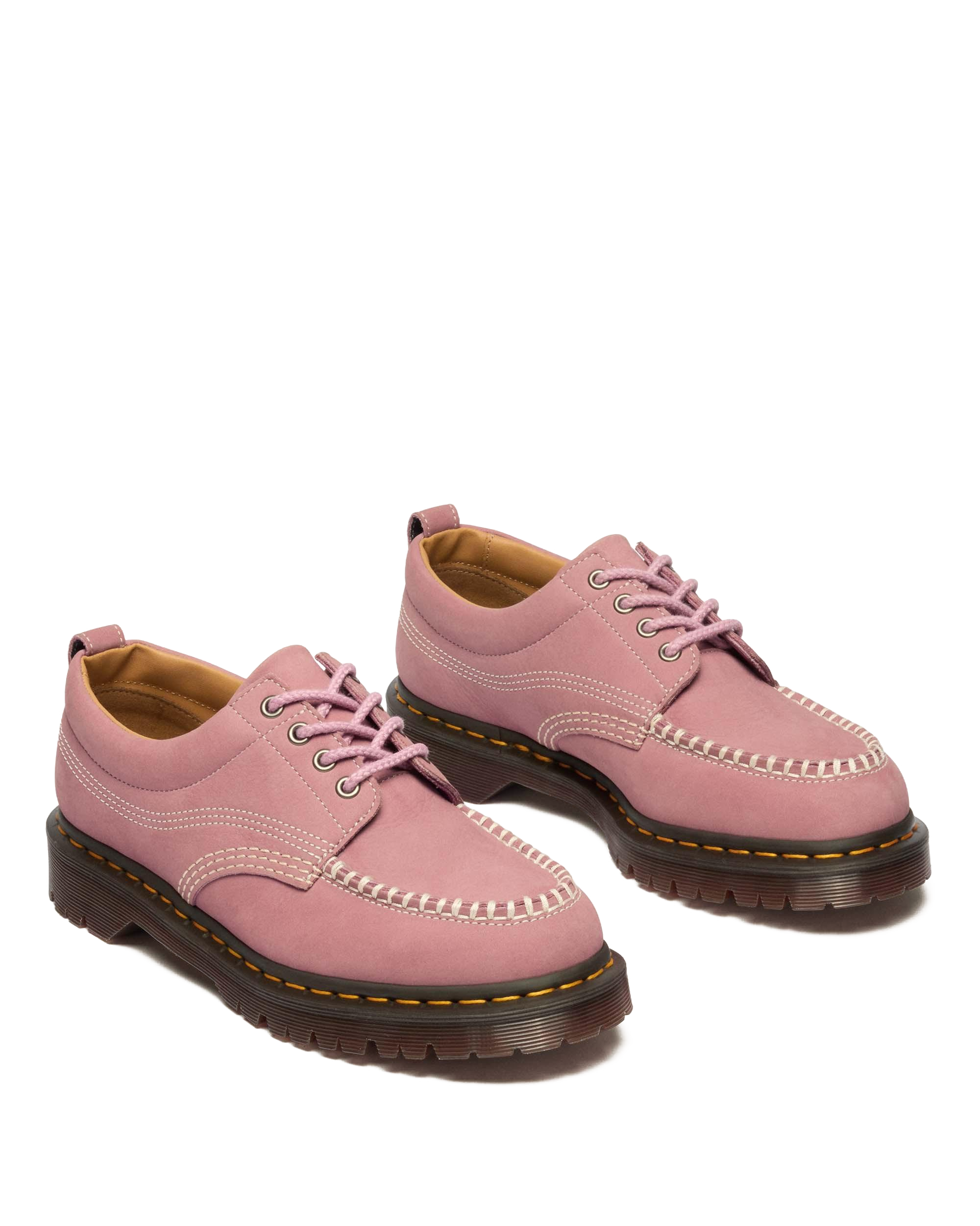 Lowell Nubuck Moc Toe Shoes in Dusty Rose | Dr. Martens™
