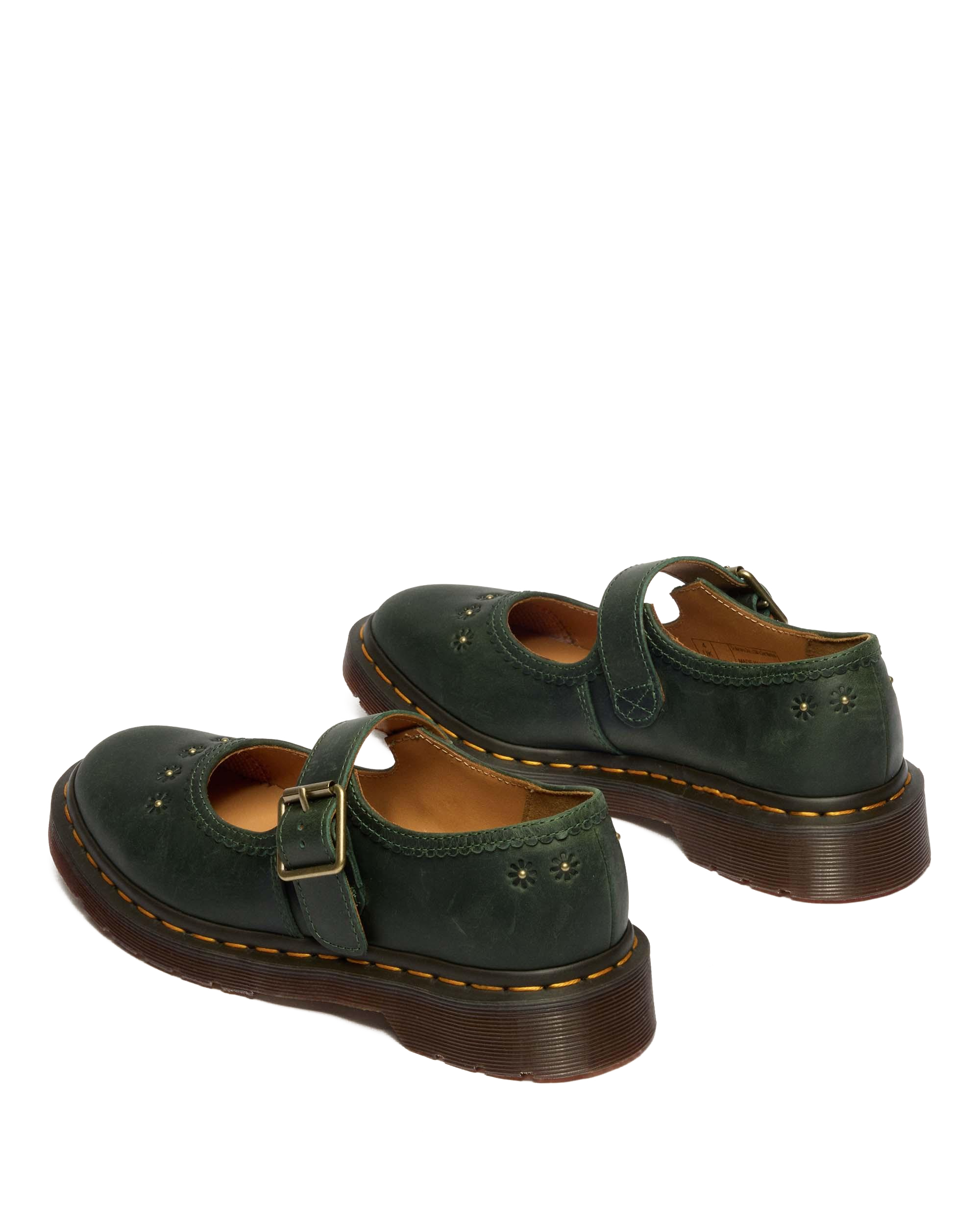 Mary Jane Flower Crazy Horse Leather Shoes