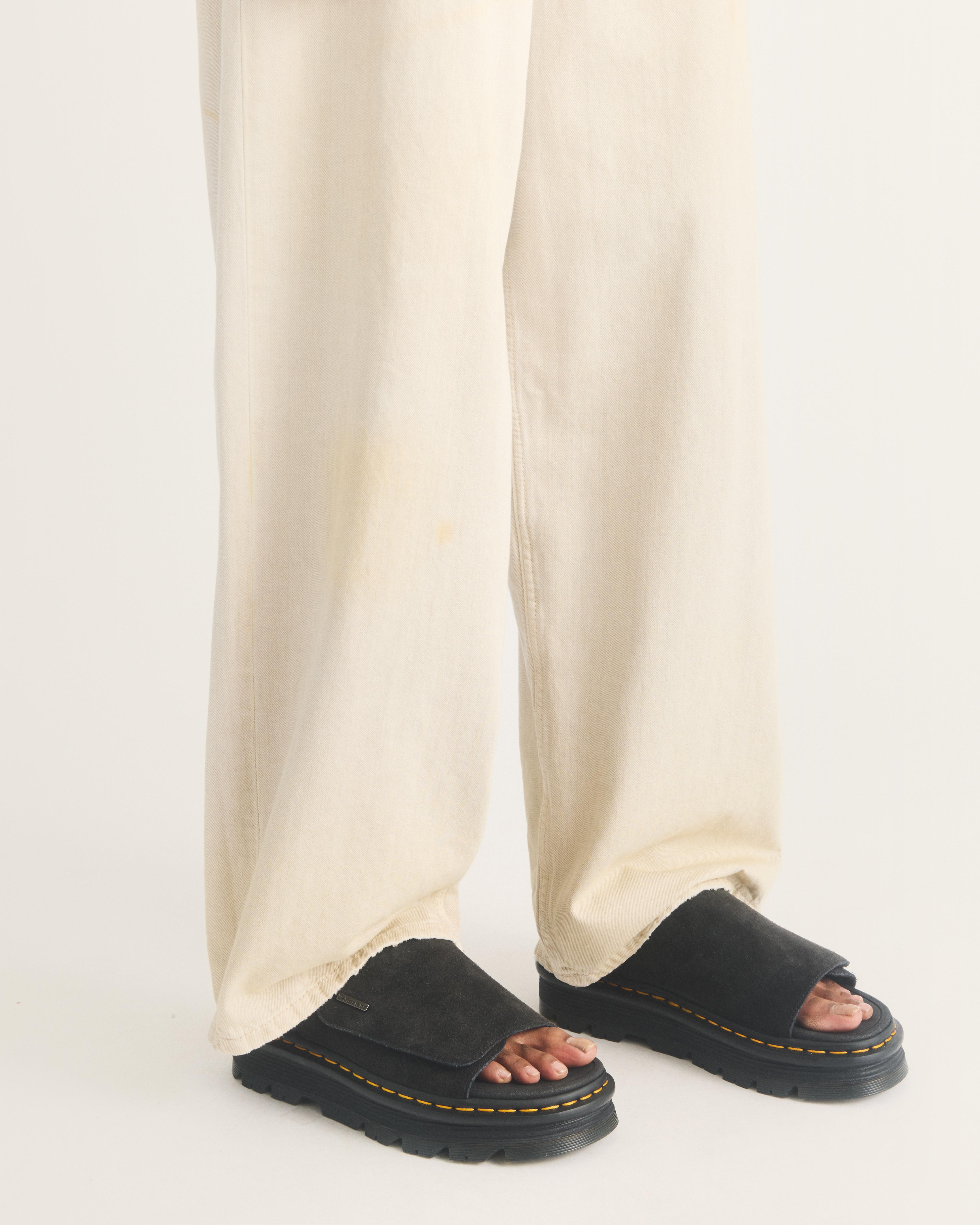 Zebzag Suede Platform Slides in Black | Dr. Martens™