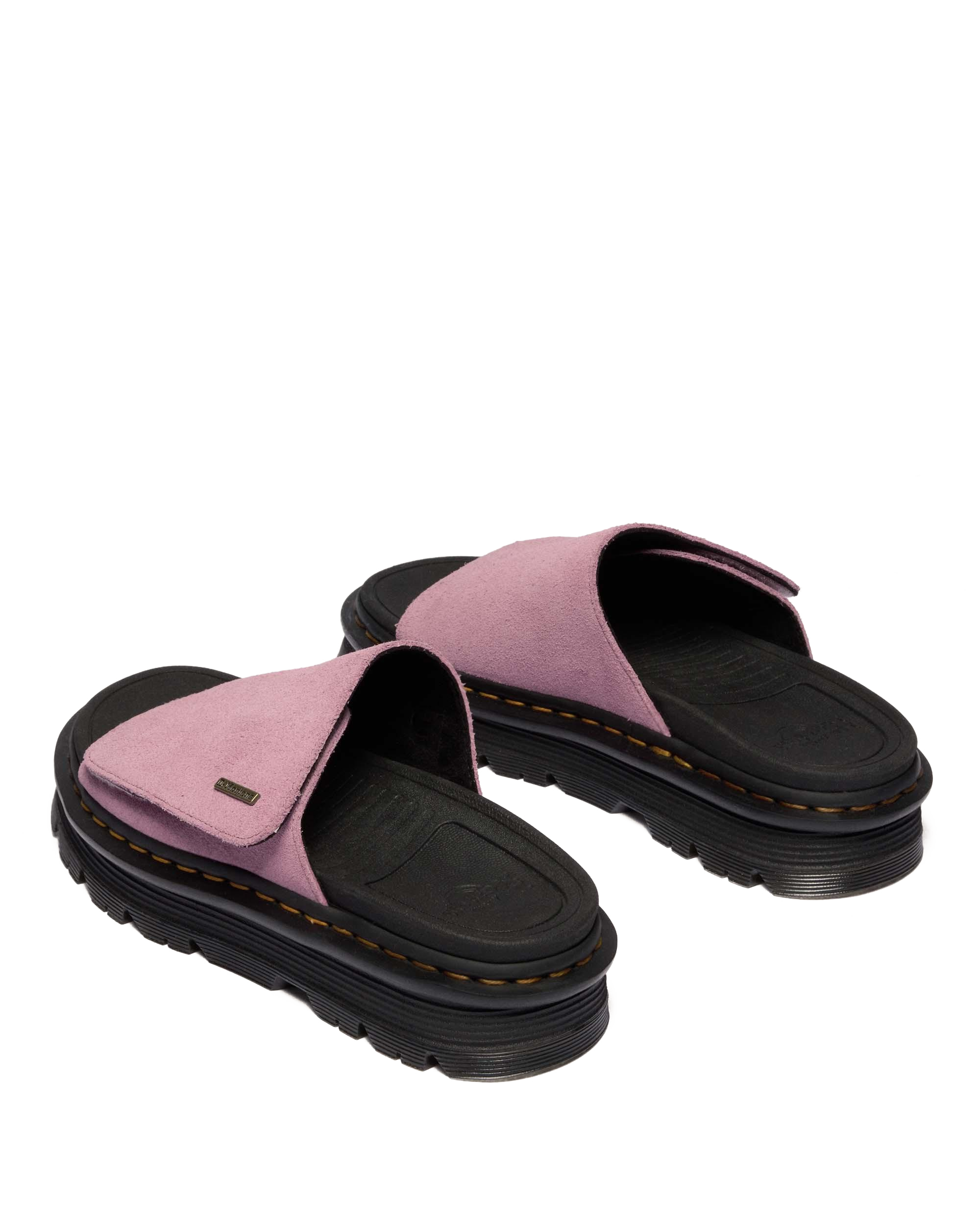 Zebzag Suede Platform Slides in Dusty Rose | Dr. Martens™